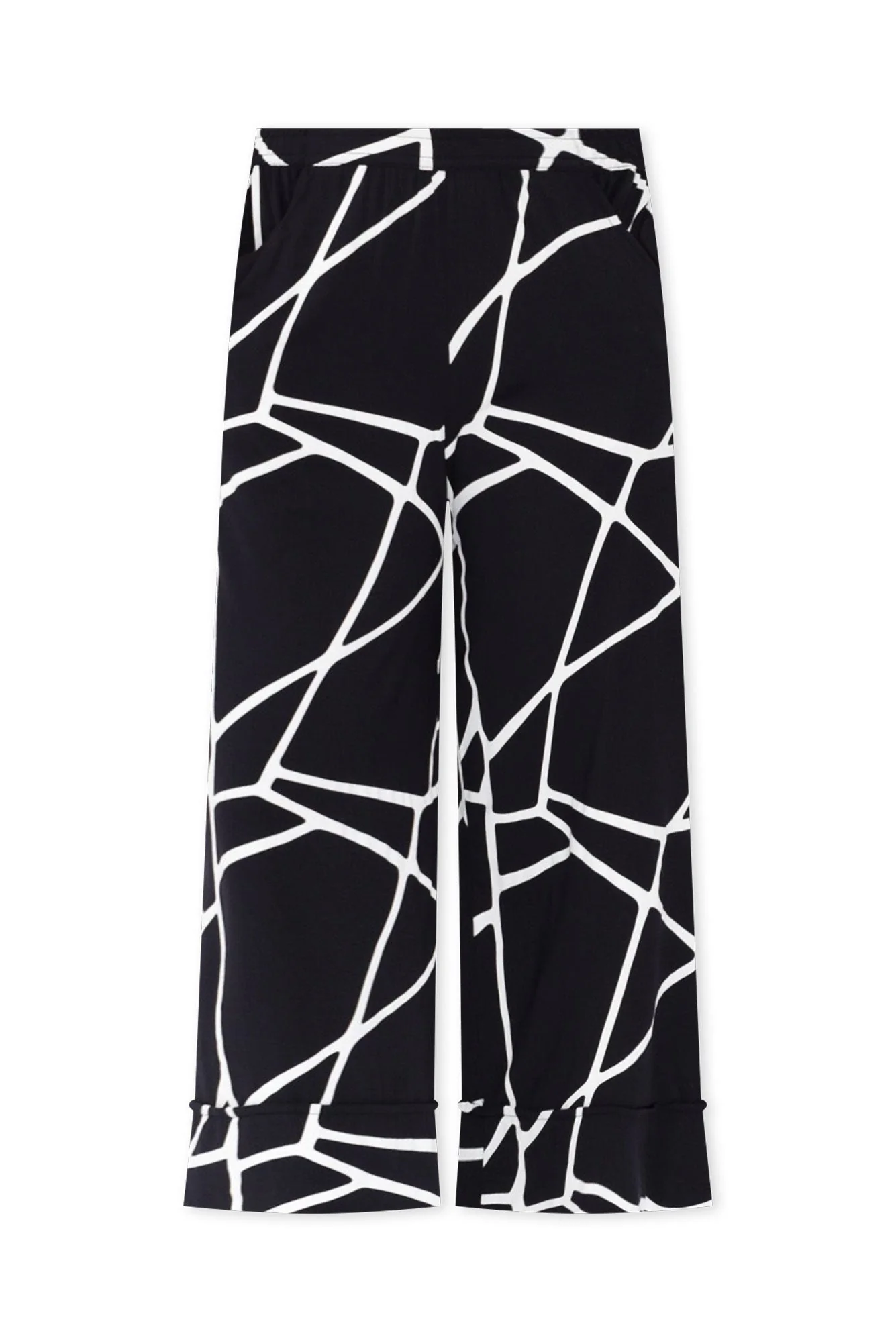 Lena Navy Marble Micro Modal Resort Pants