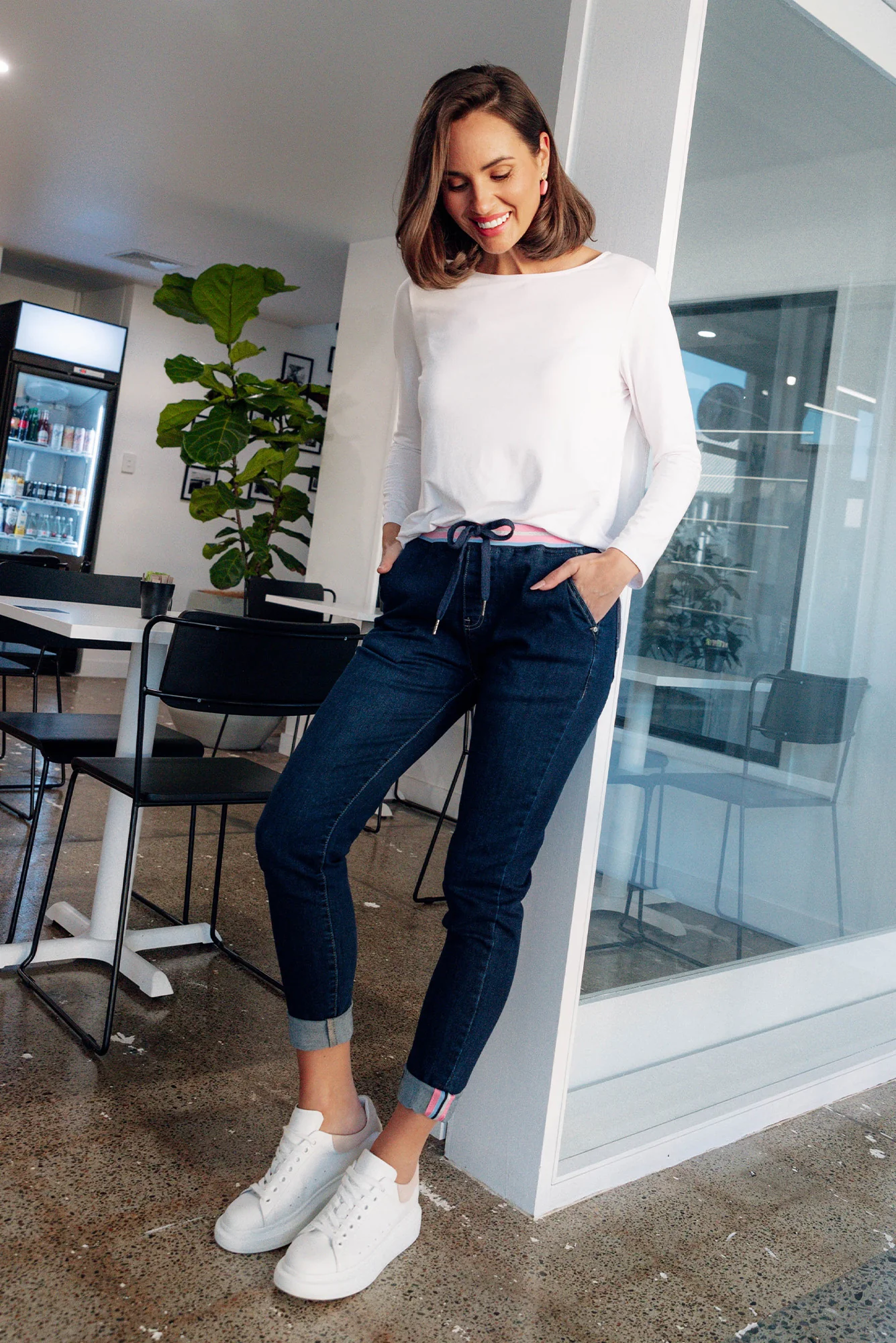 Arielle Dark Denim Jogger Pants