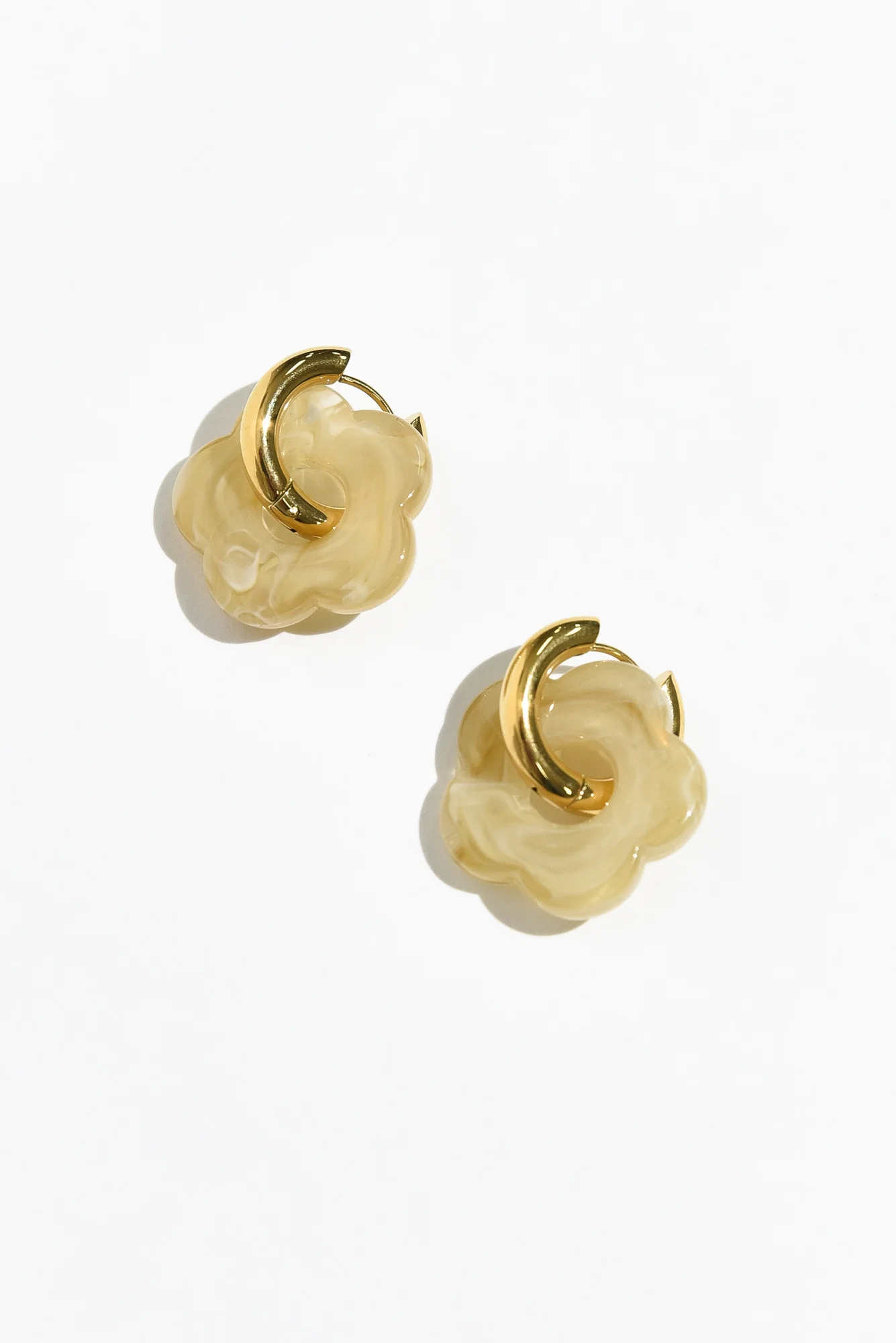 Rosalie Gold Flower Hoop Earrings