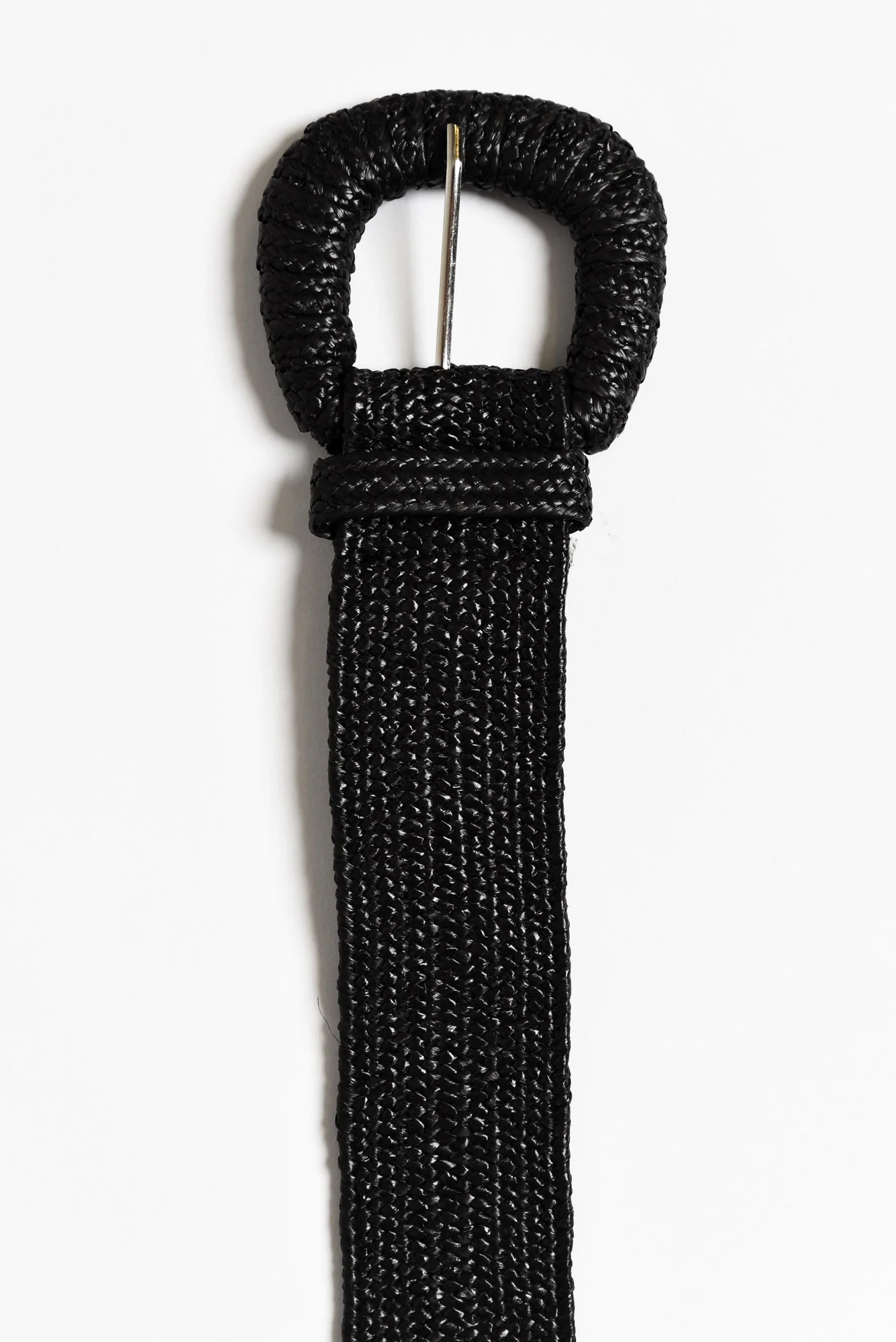 Dia Black Woven Stretch Belt