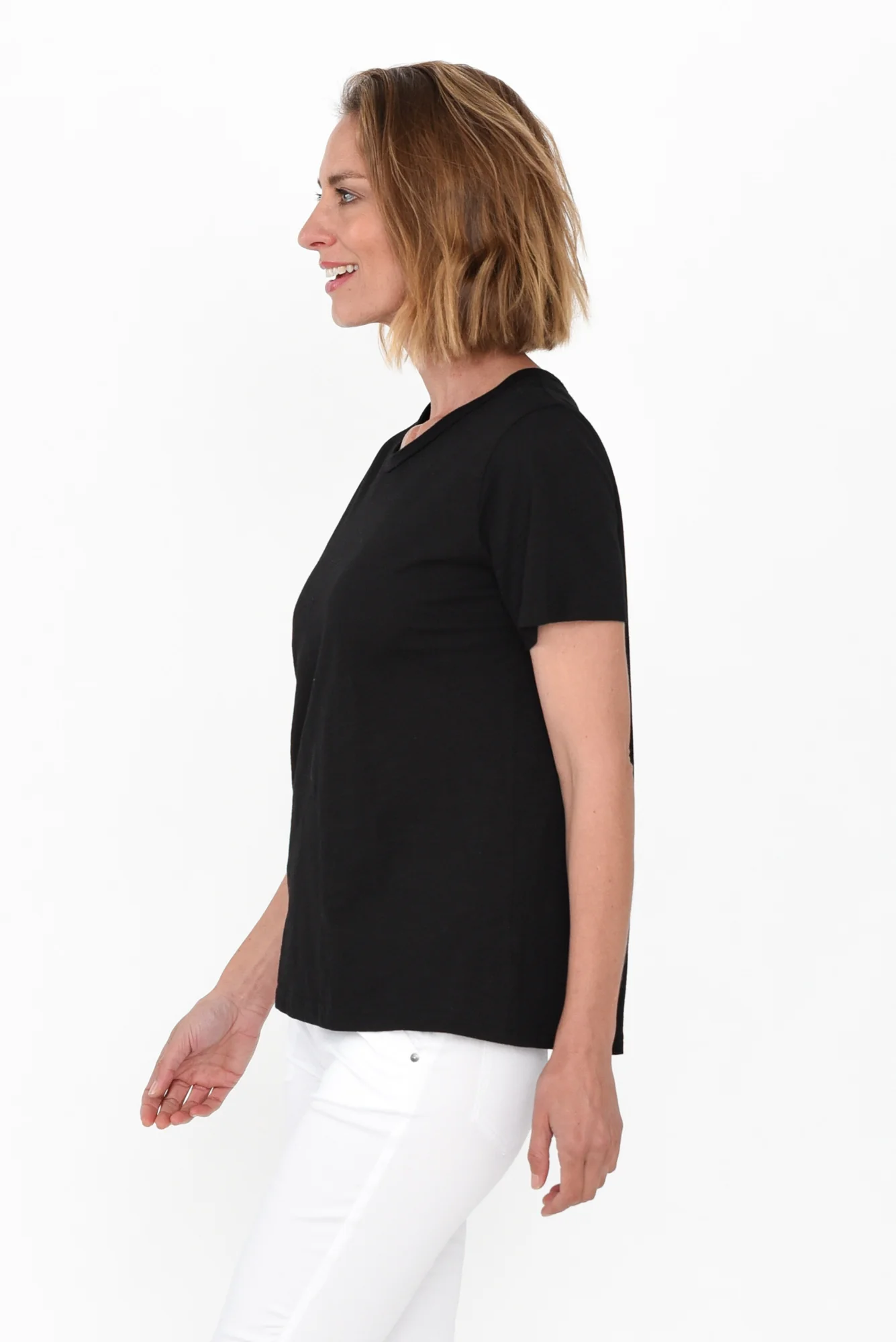 Wynne Black Cotton Tee