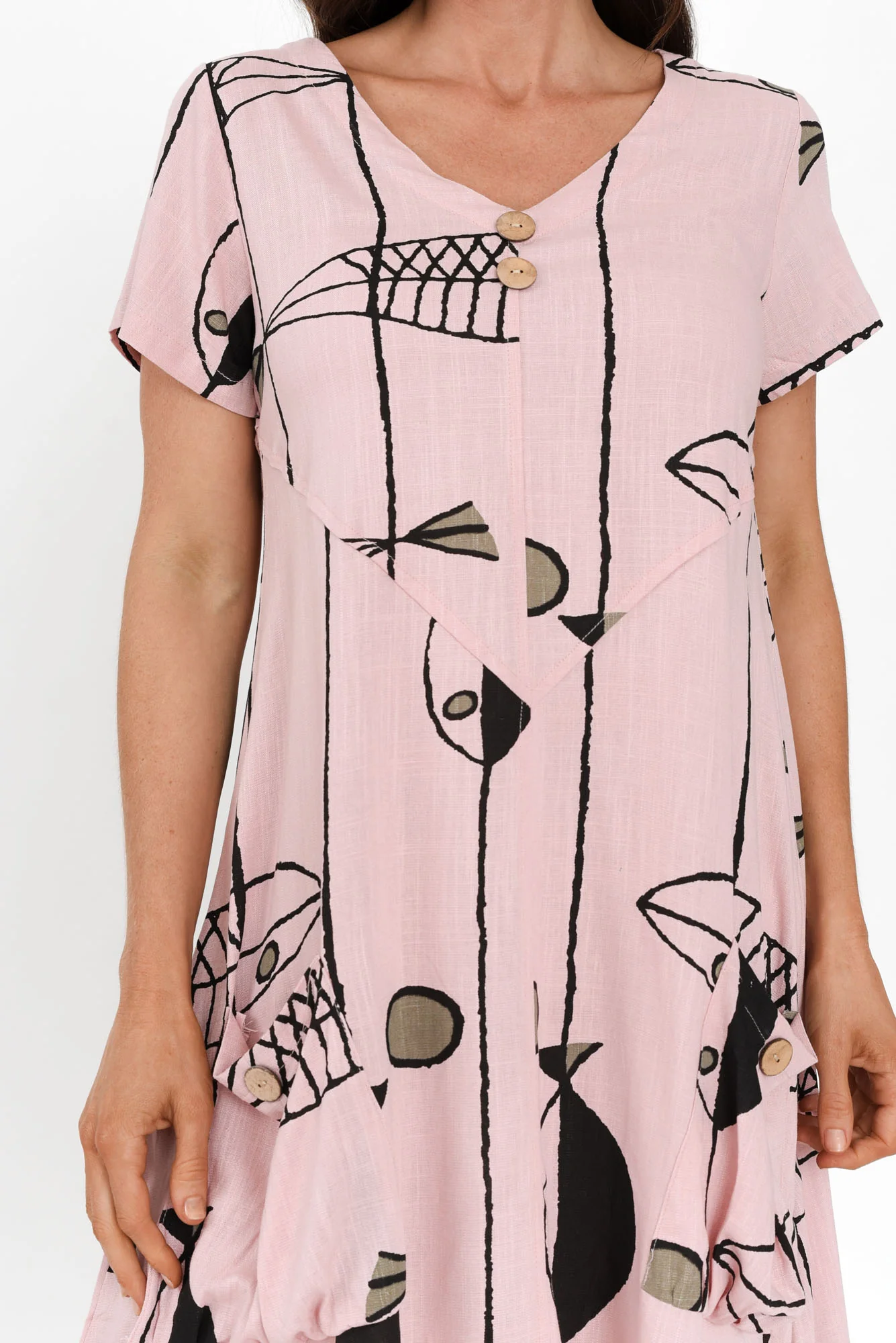 Bryant Pink Sea Linen Cotton Dress