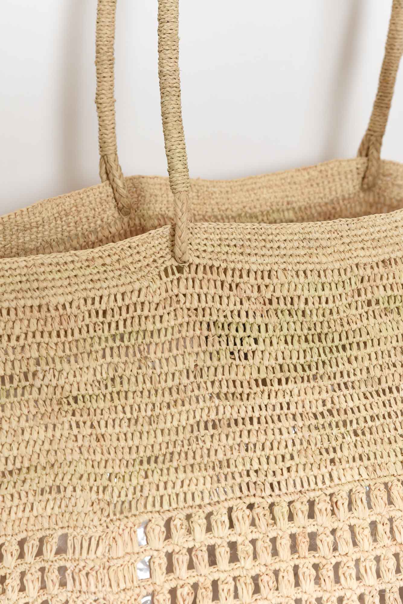 Sienna Natural Raffia Oversized Tote Bag