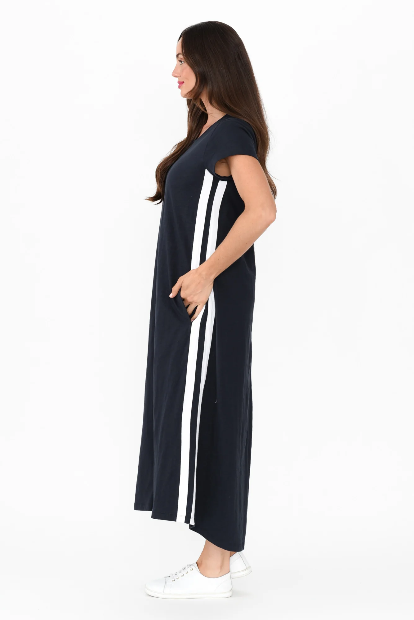 Recovery Navy Trim Cotton Dress