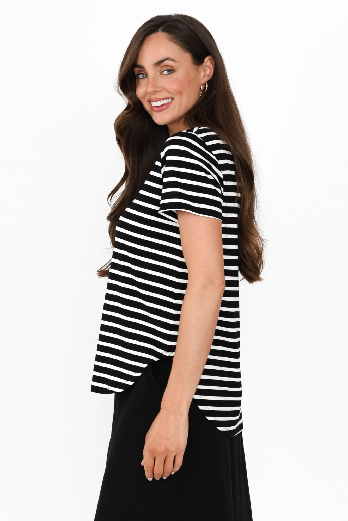 Janis Black Stripe Bamboo Tee
