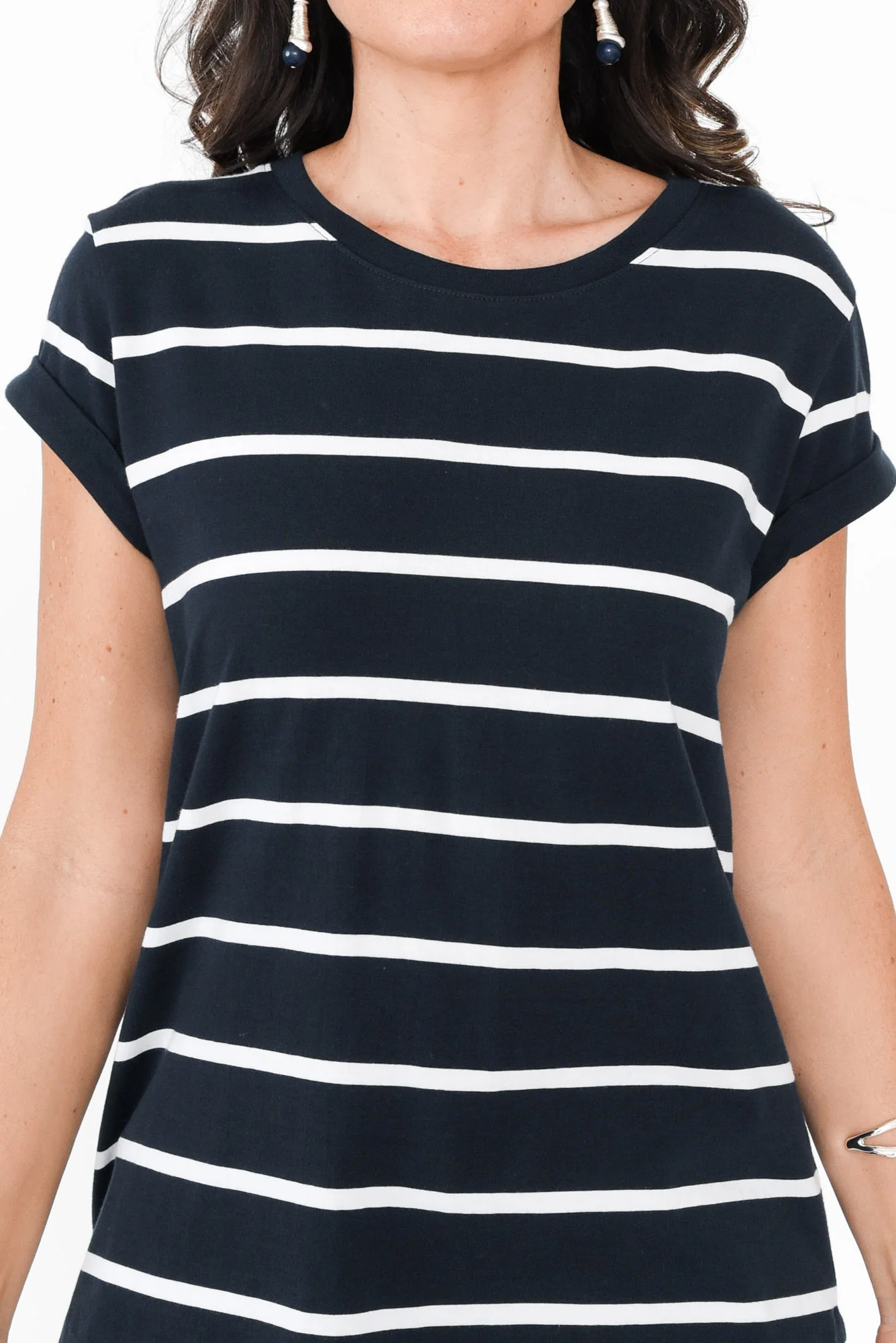 Manly Navy Stripe Cotton Tee