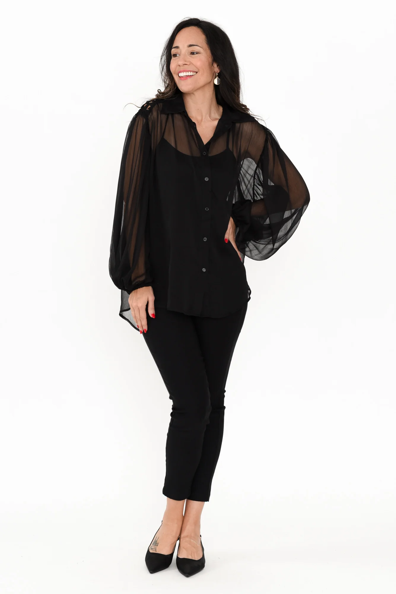 Eden Black Collared Shirt