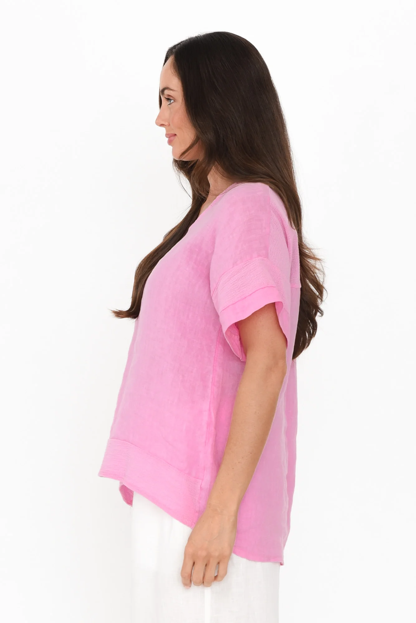 Kaya Pink Linen Top