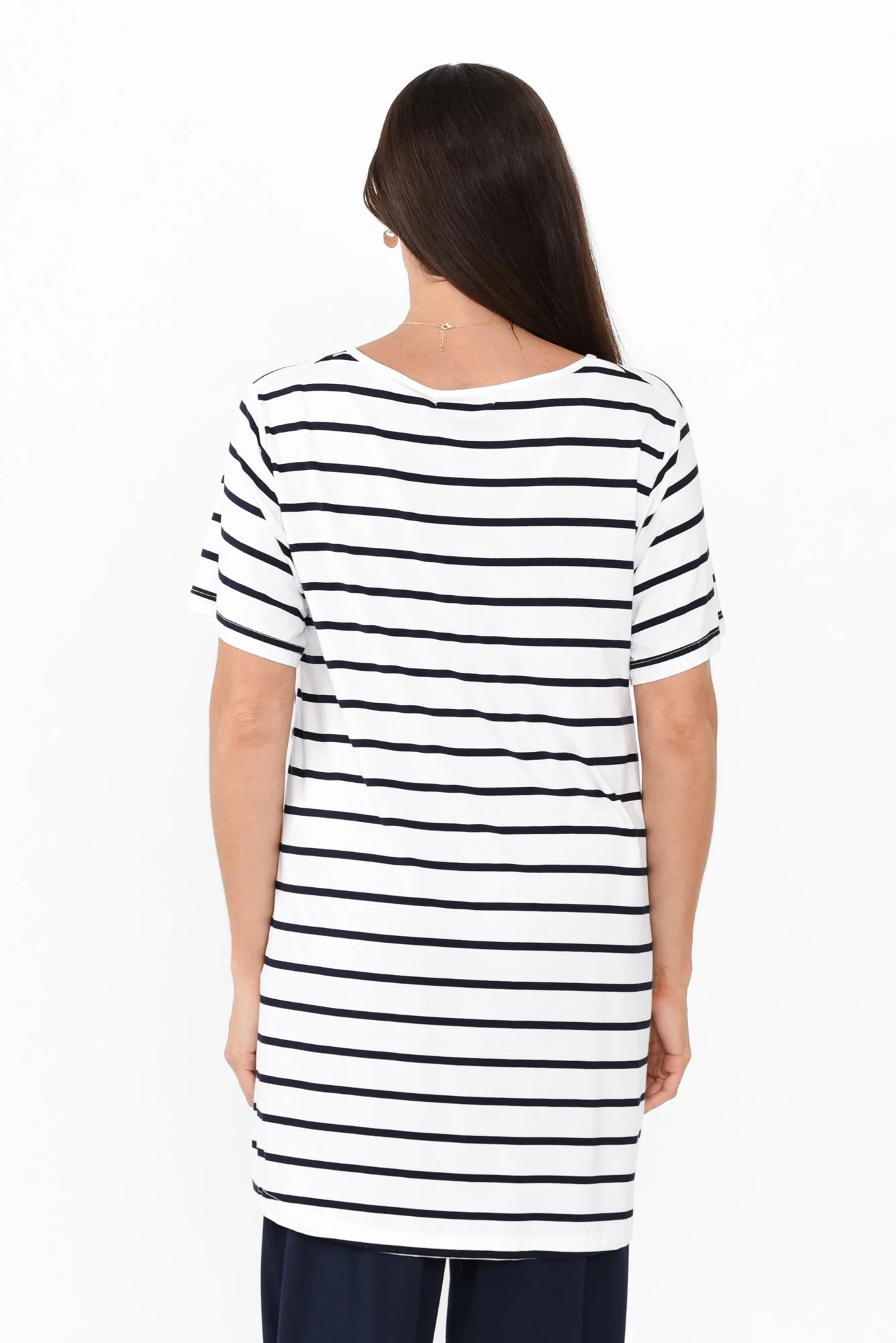 Novella White Stripe Bamboo Top