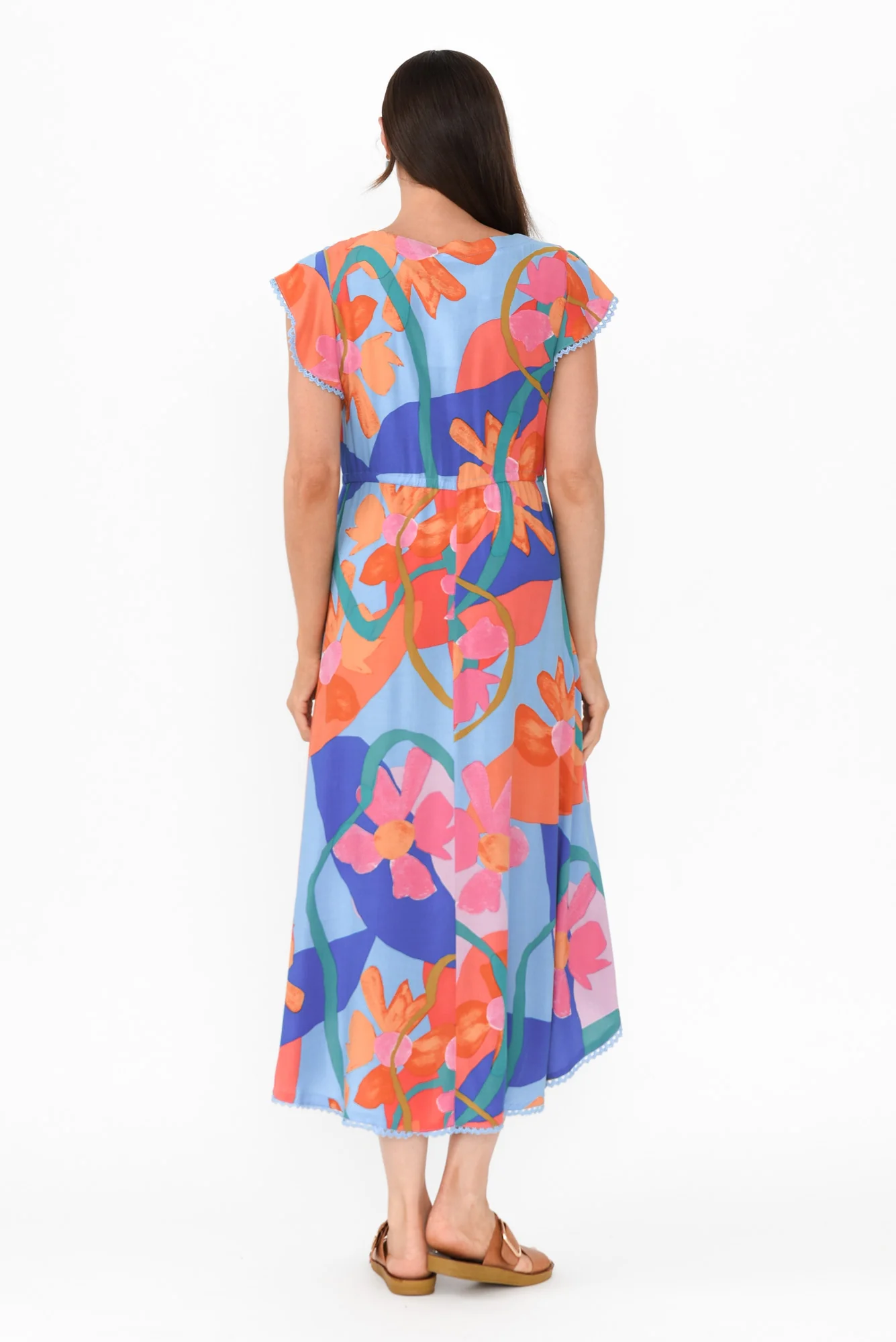 Libby Blue Swirl Midi Dress