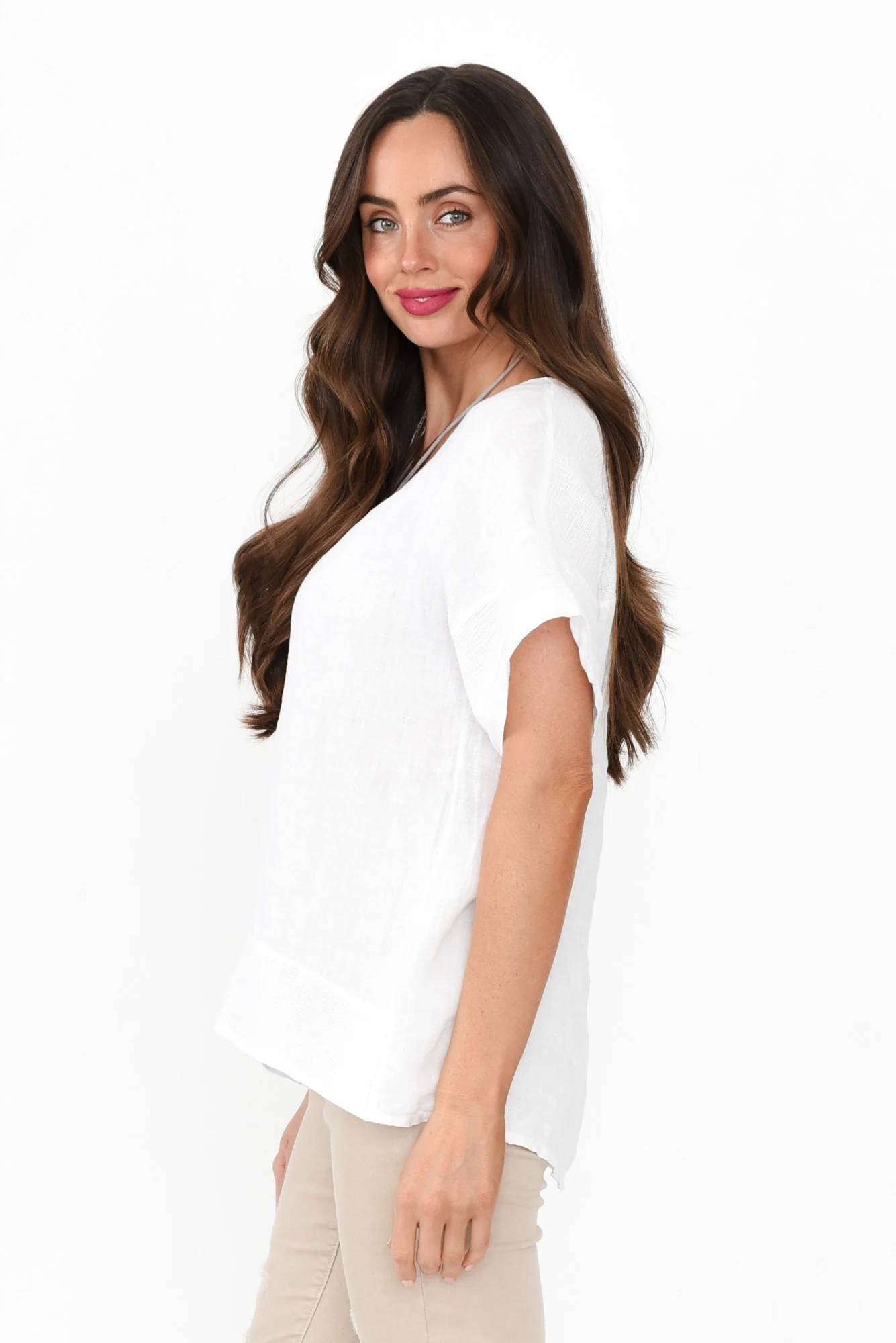 Kaya White Linen Top