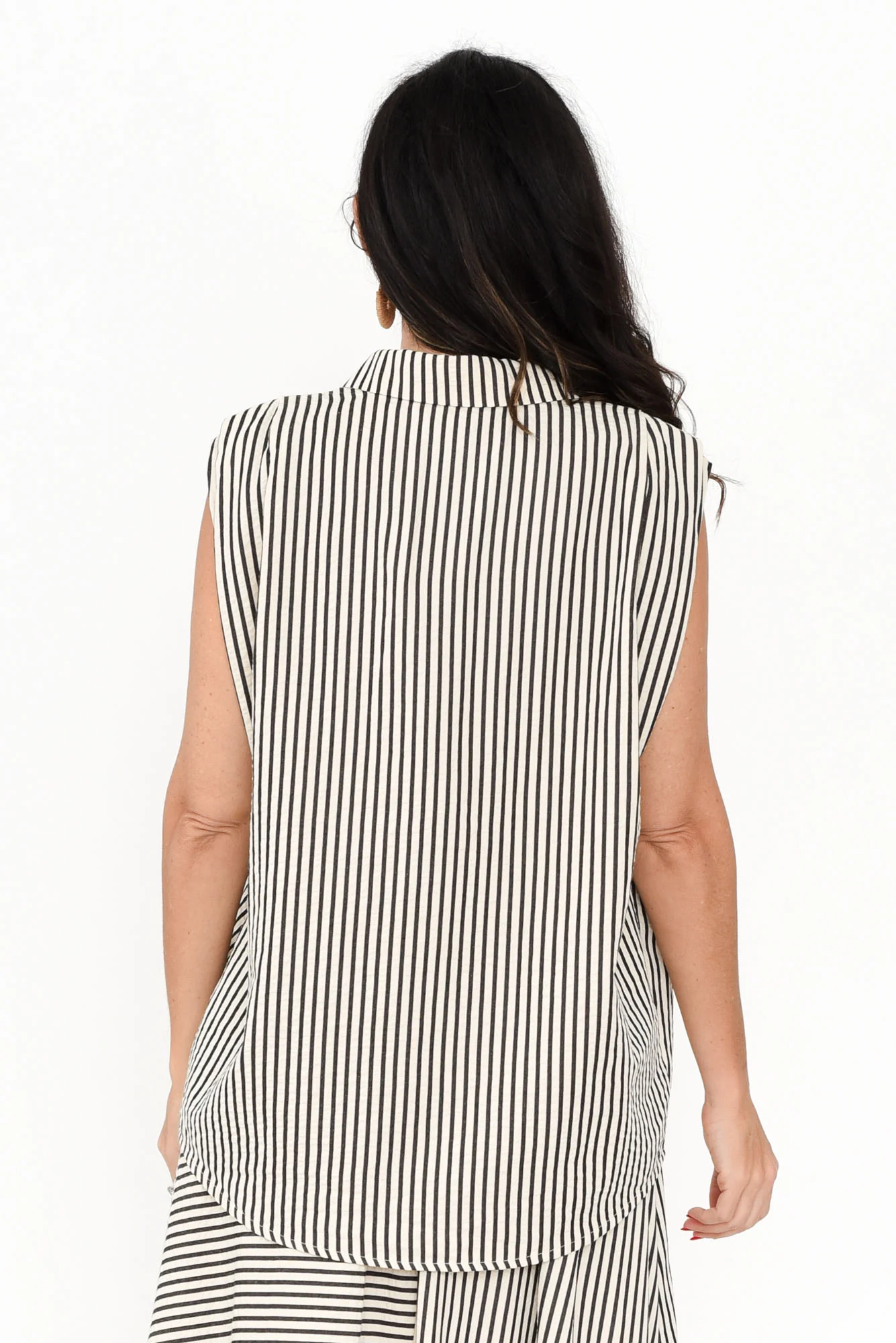Charlie Black Stripe Sleeveless Shirt