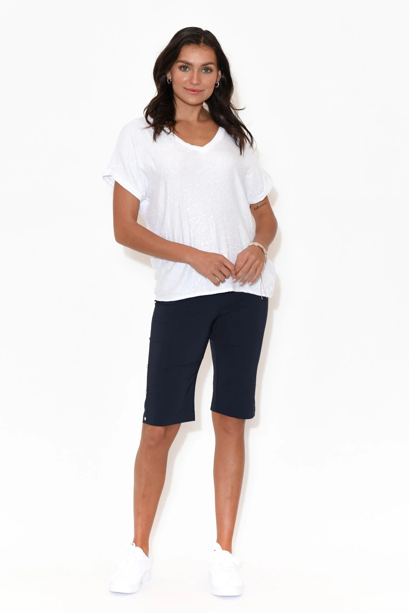 Alyssa Navy Pocket Shorts