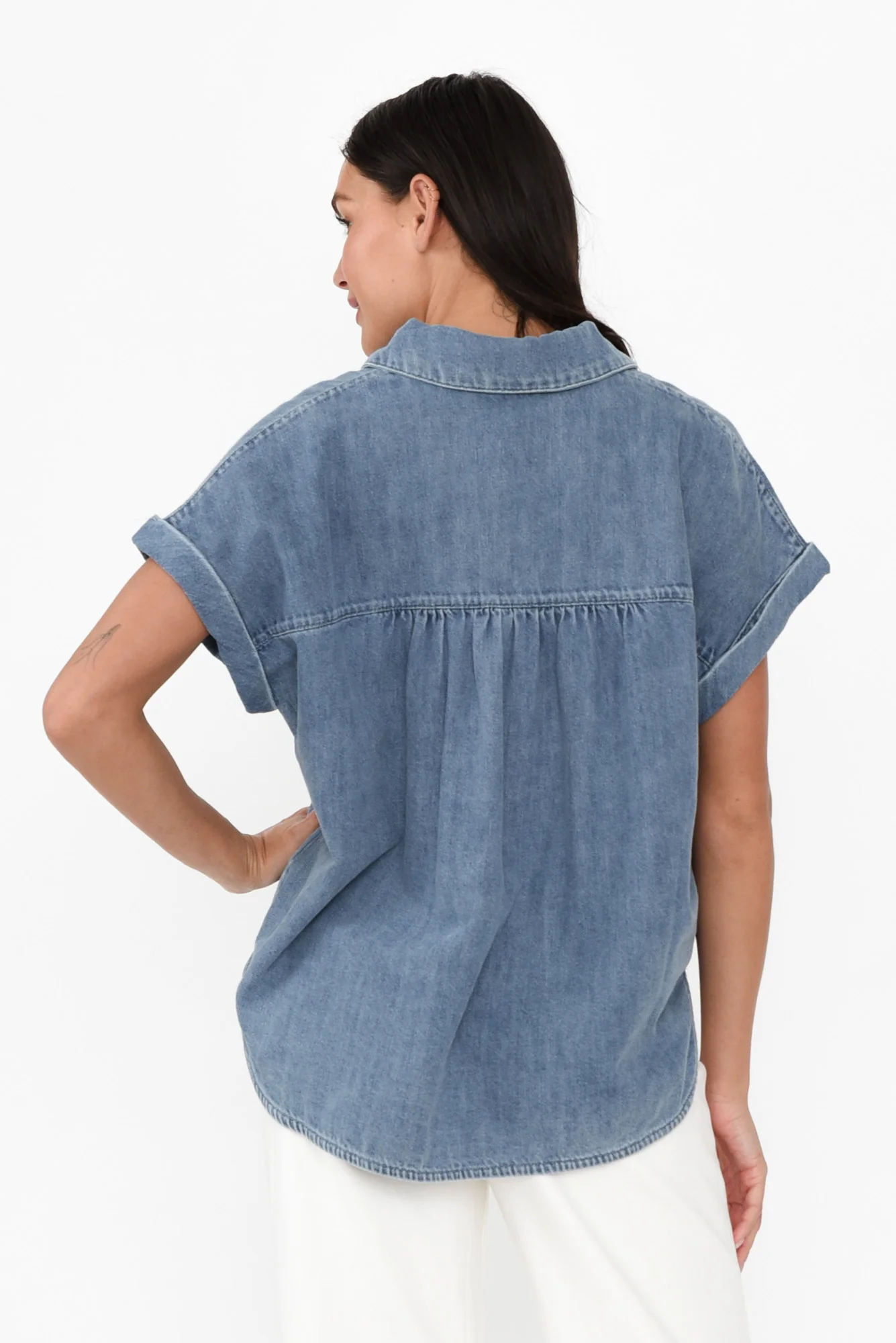 Taylor Blue Denim Collared Shirt