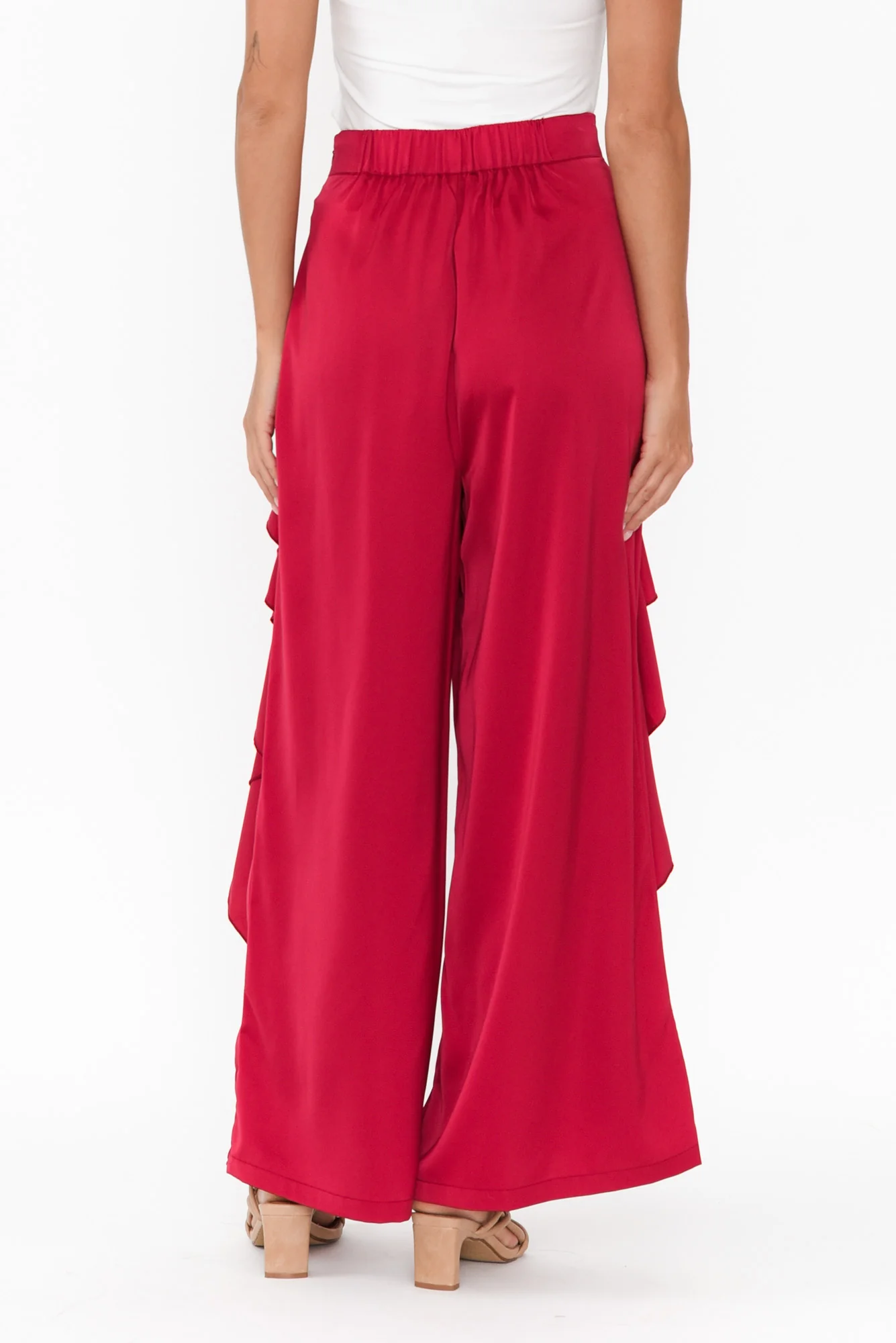 Dancer Red Ruffle Pants