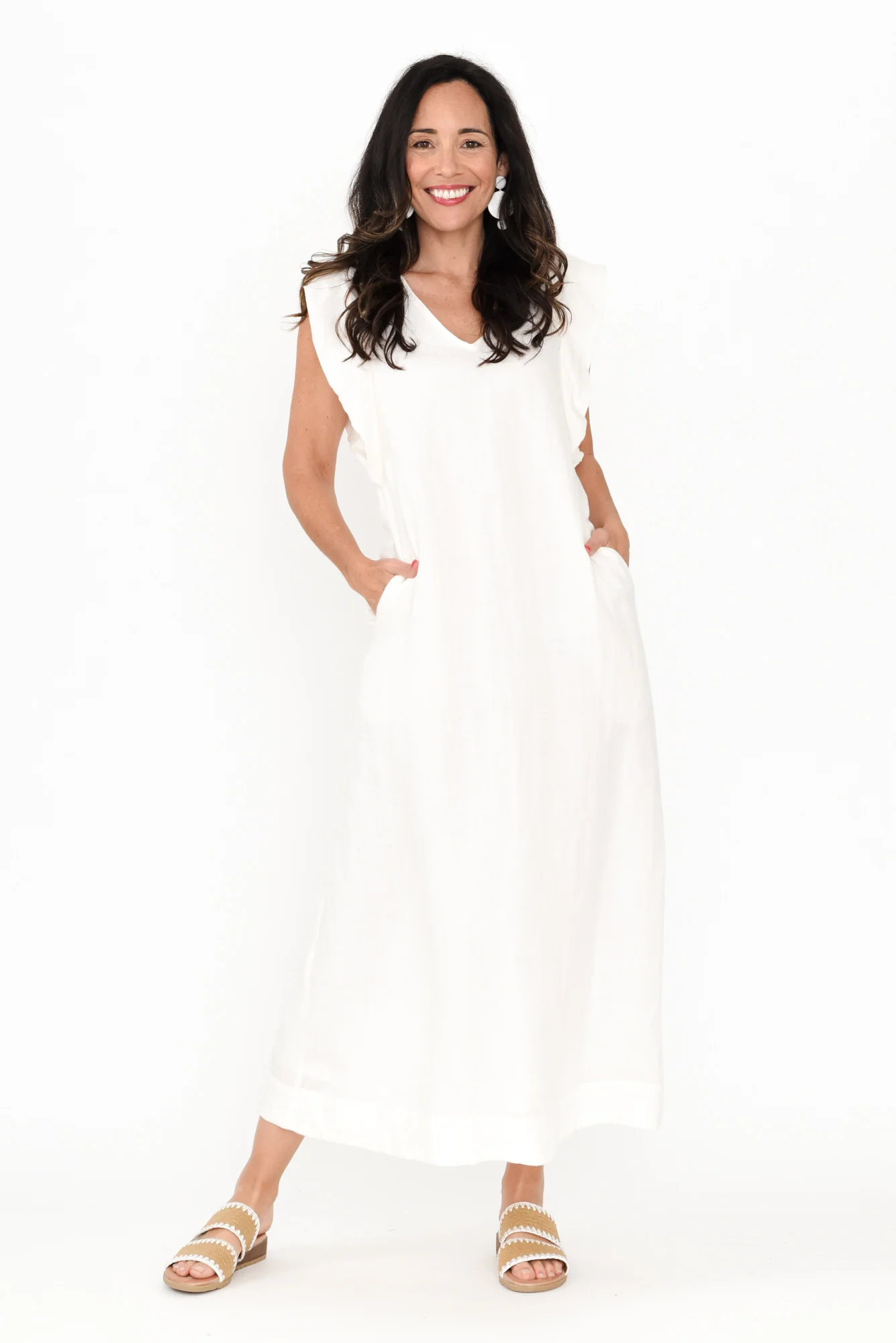 Matilda White Linen Dress