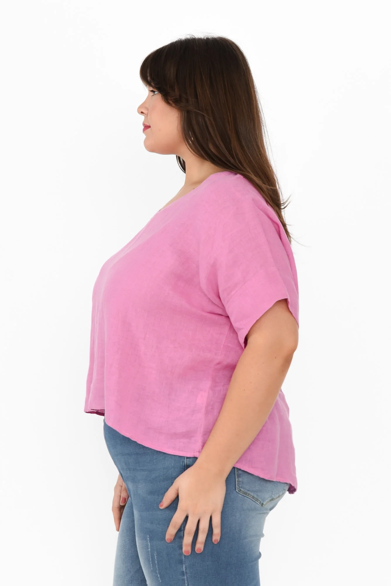 Kiro Pink Linen Top
