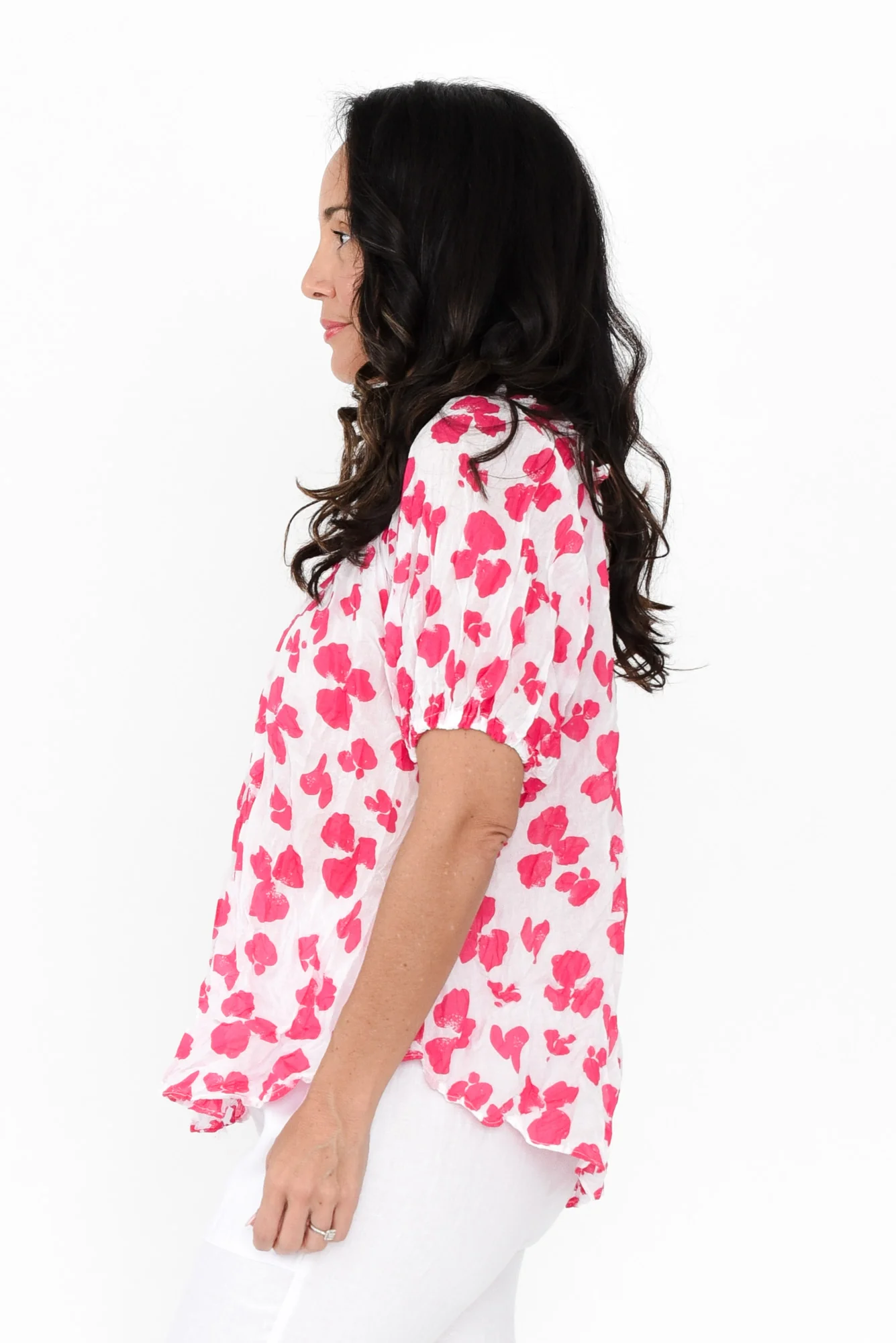 Lumi Pink Fiesta Crinkle Cotton Top