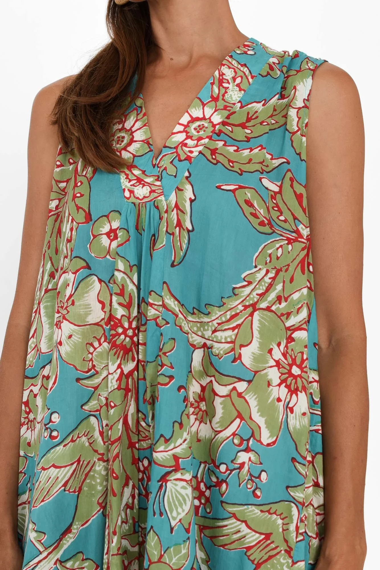 Claudia Blue Garden Cotton Dress