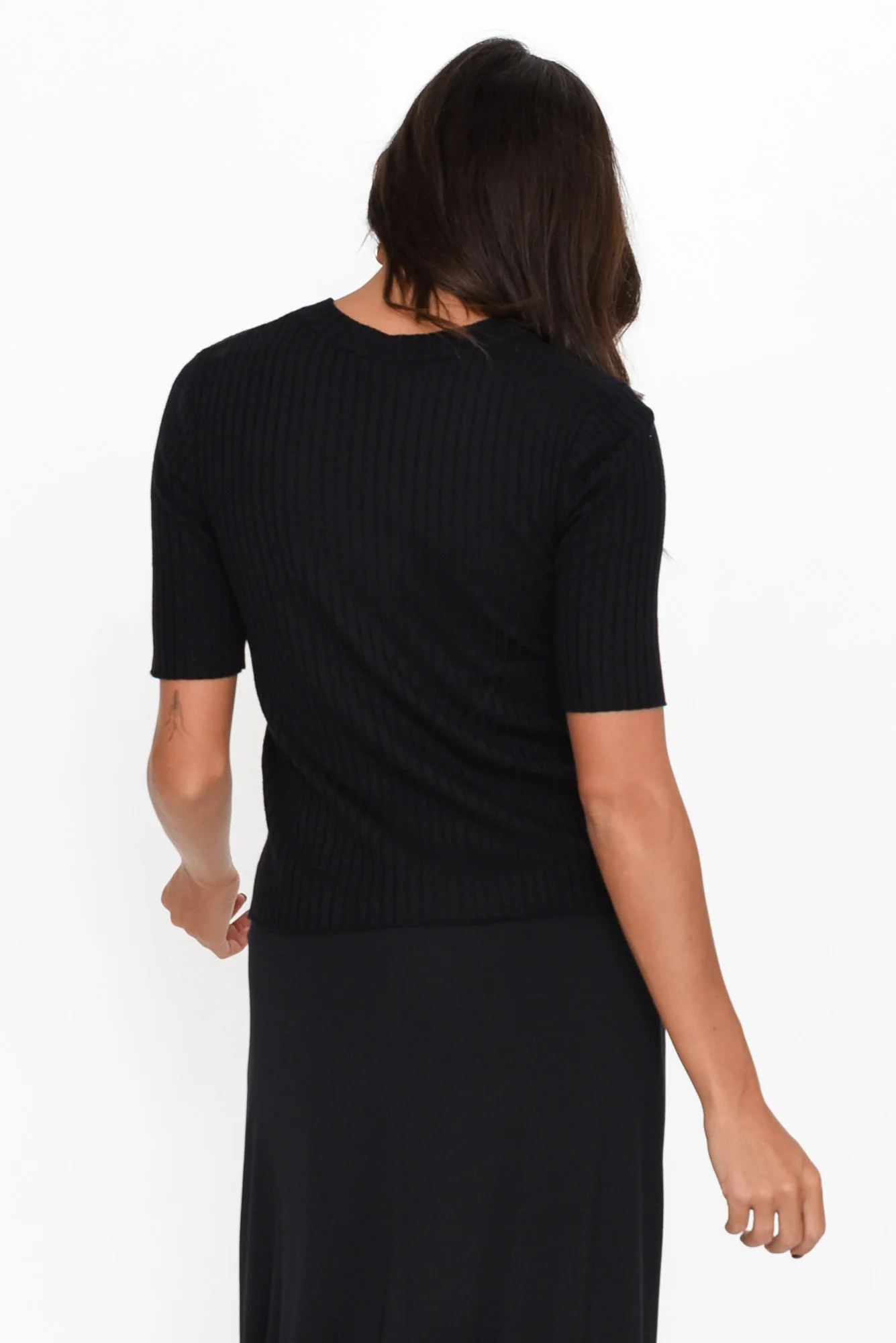 Olivia Black Bamboo Knit Tee