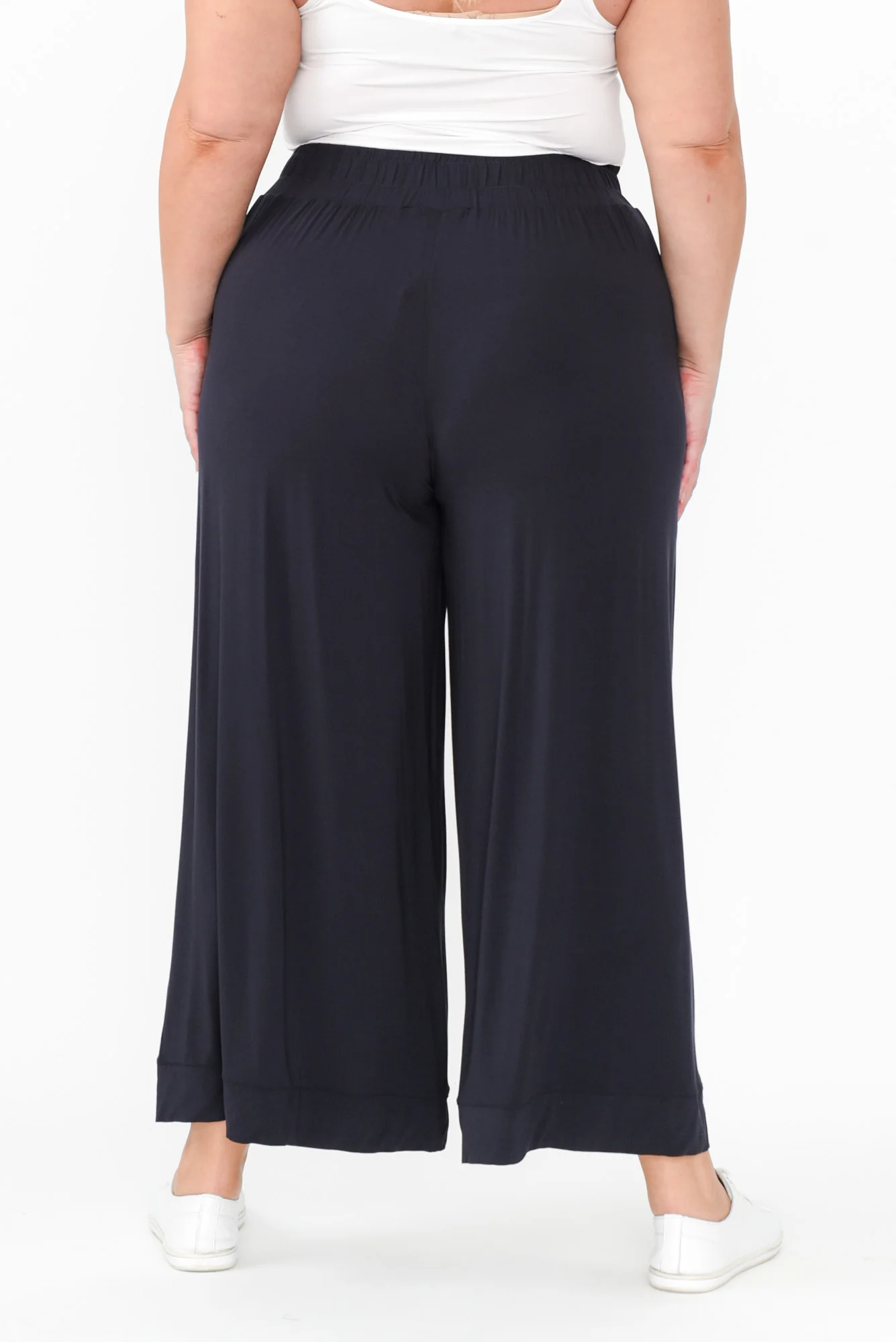 Lola Navy Micro Modal Wide Leg Pants