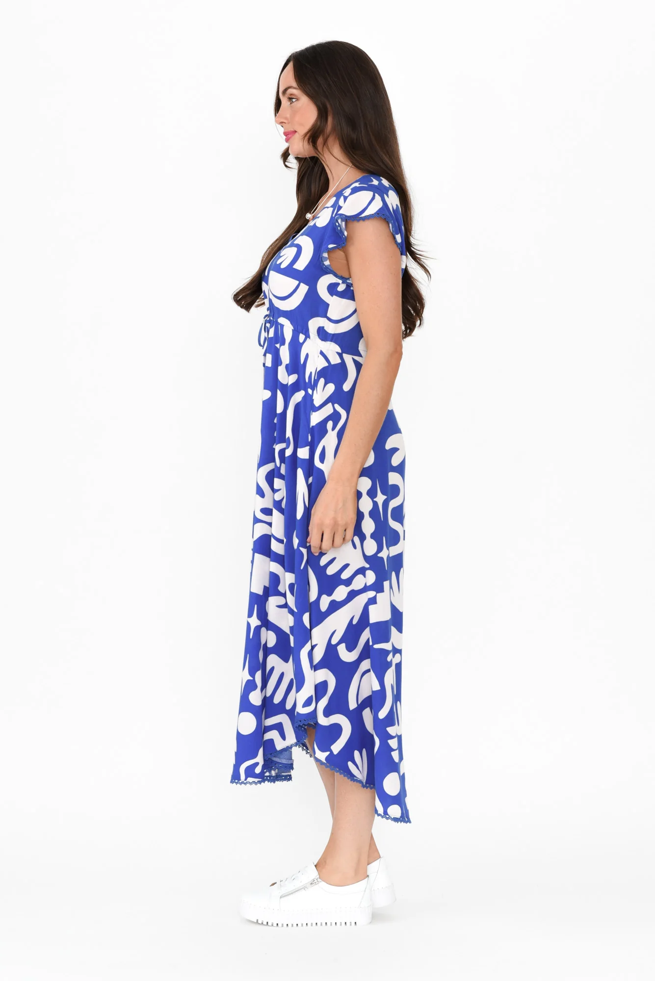 Libby Blue Geo Midi Dress