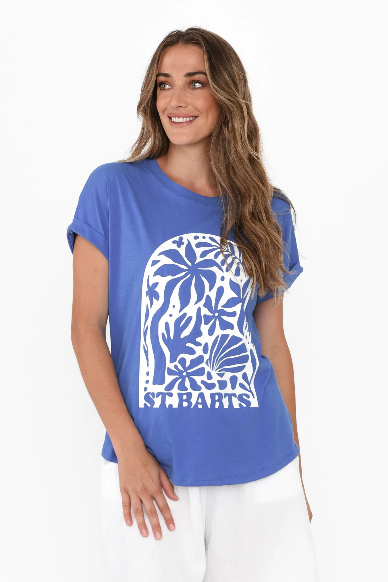 Hailey Blue St Barts Cotton Tee