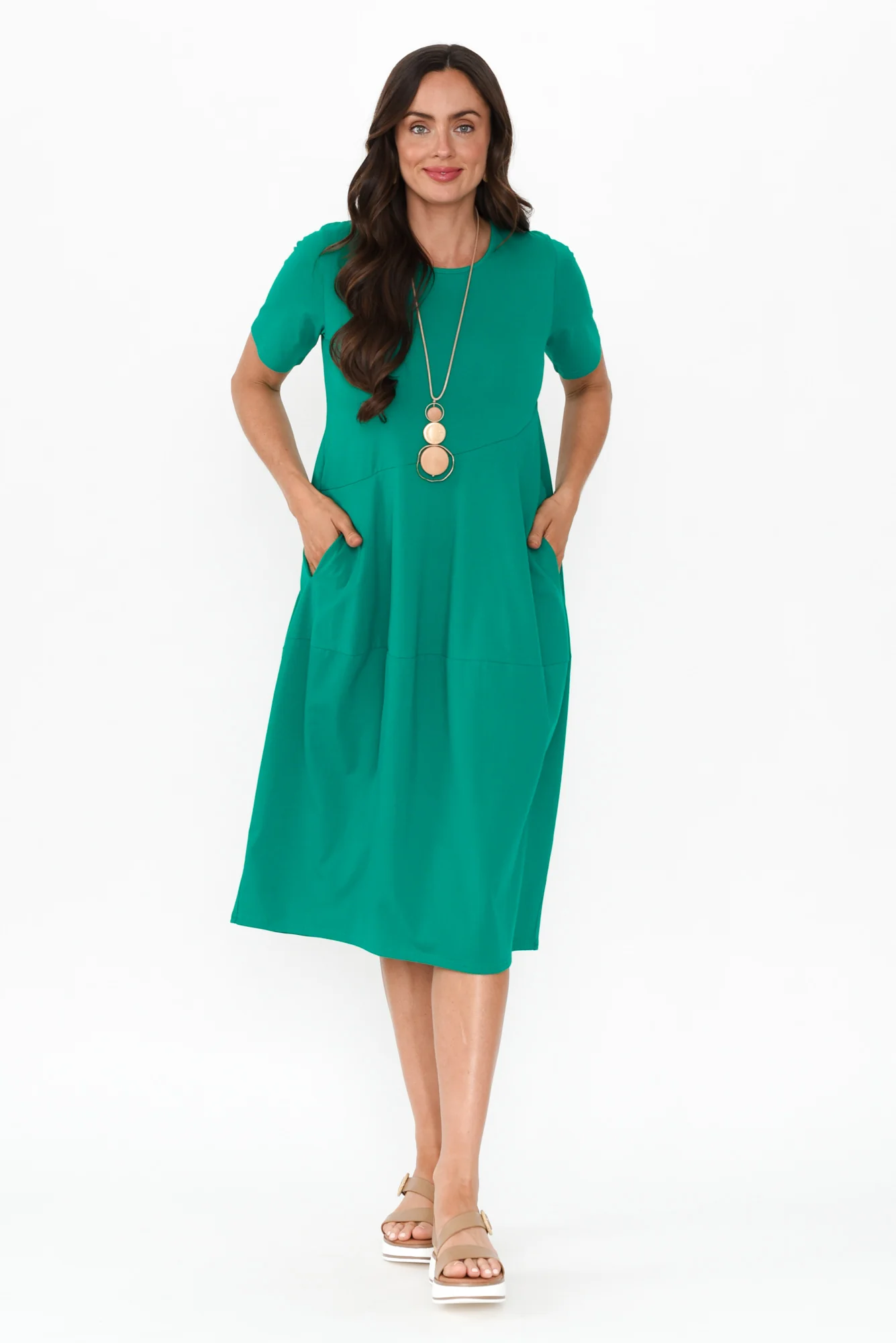 Morgan Teal Diagonal Seam Dress