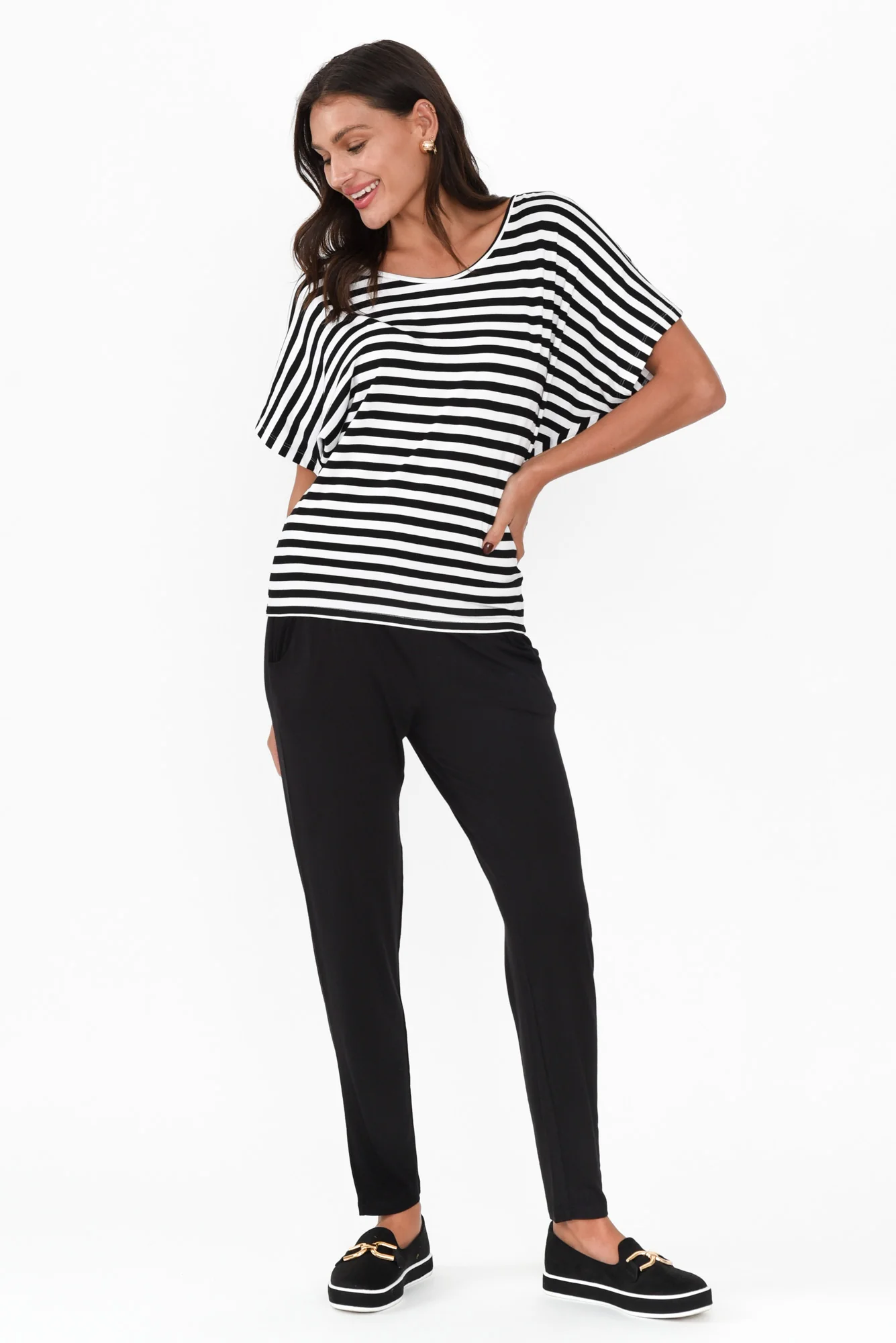 Percy Black Bamboo Pocket Pants