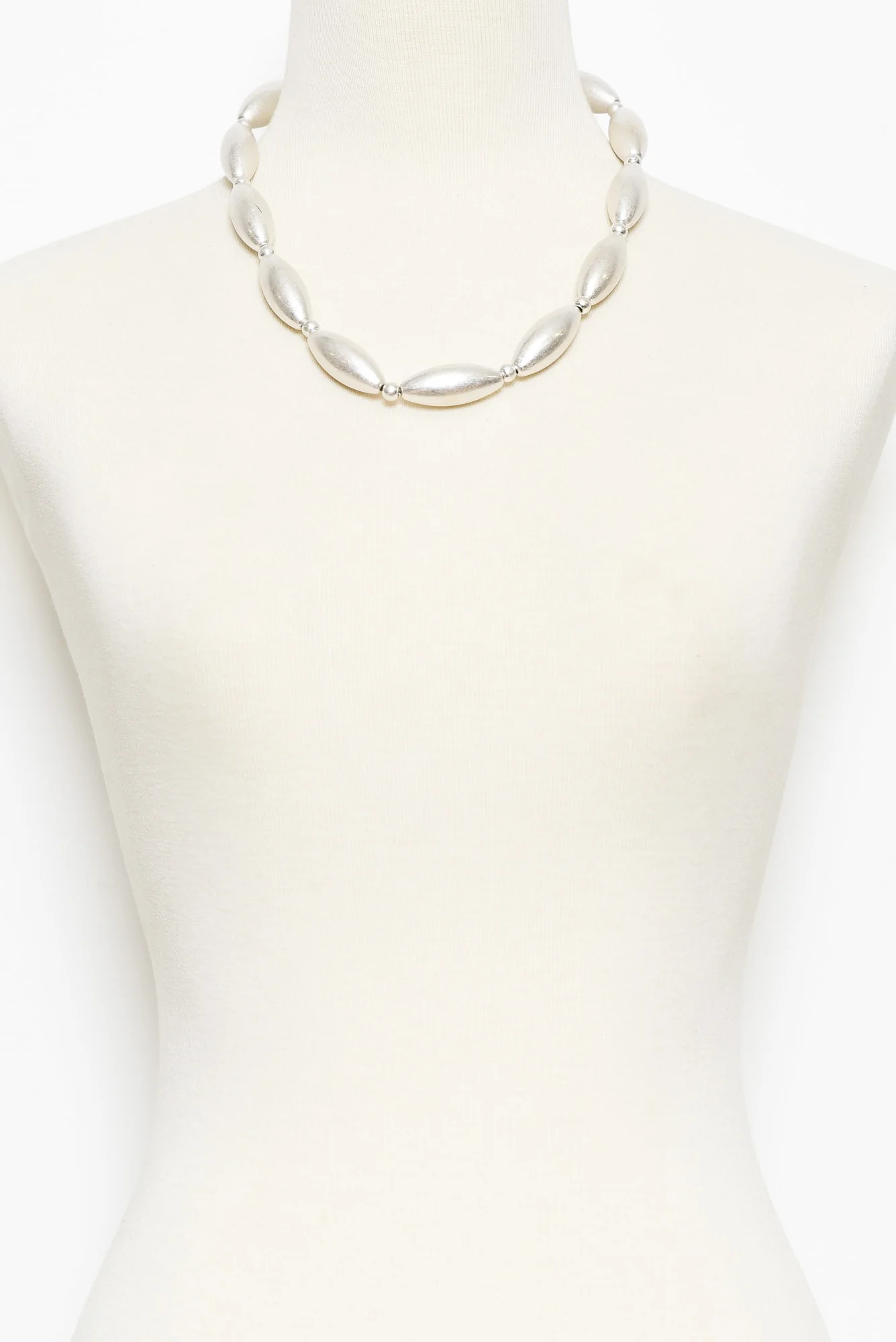 Vidya Silver Beaded Necklace