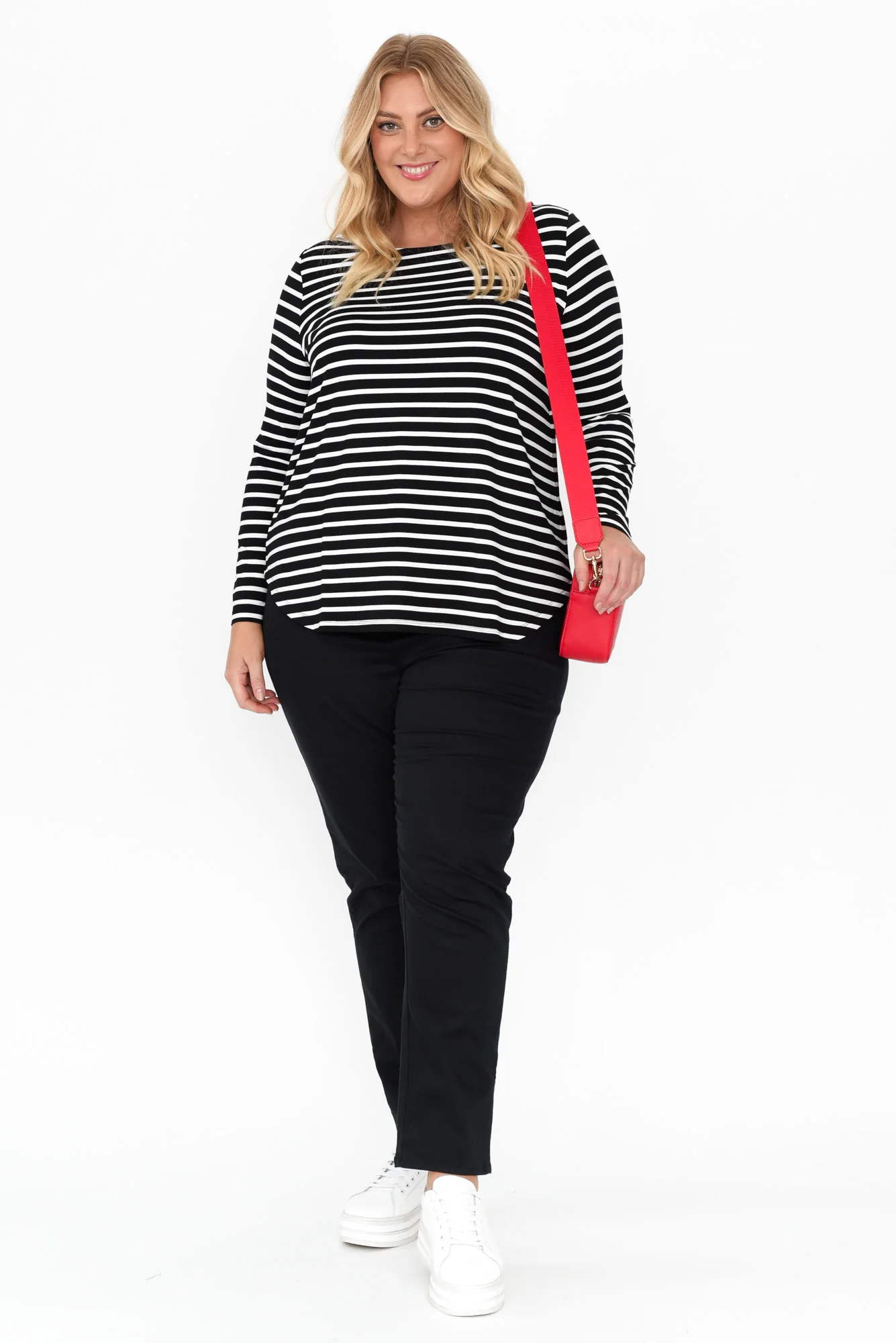 Adele Black Stripe Long Sleeve Bamboo Tee