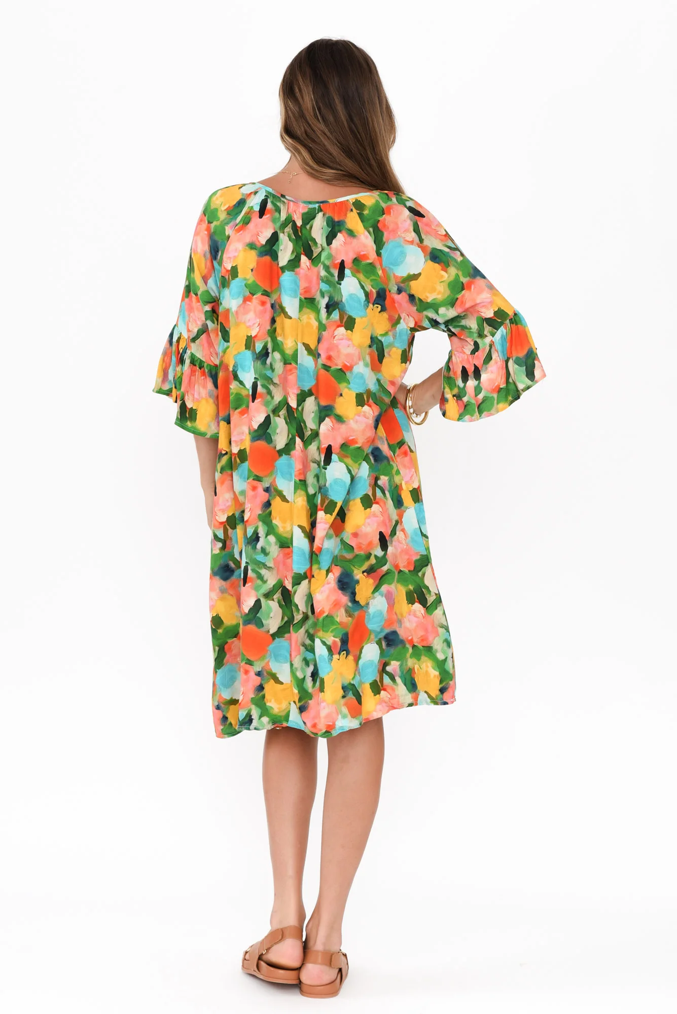 Lohan Yellow Floral Pocket Dress