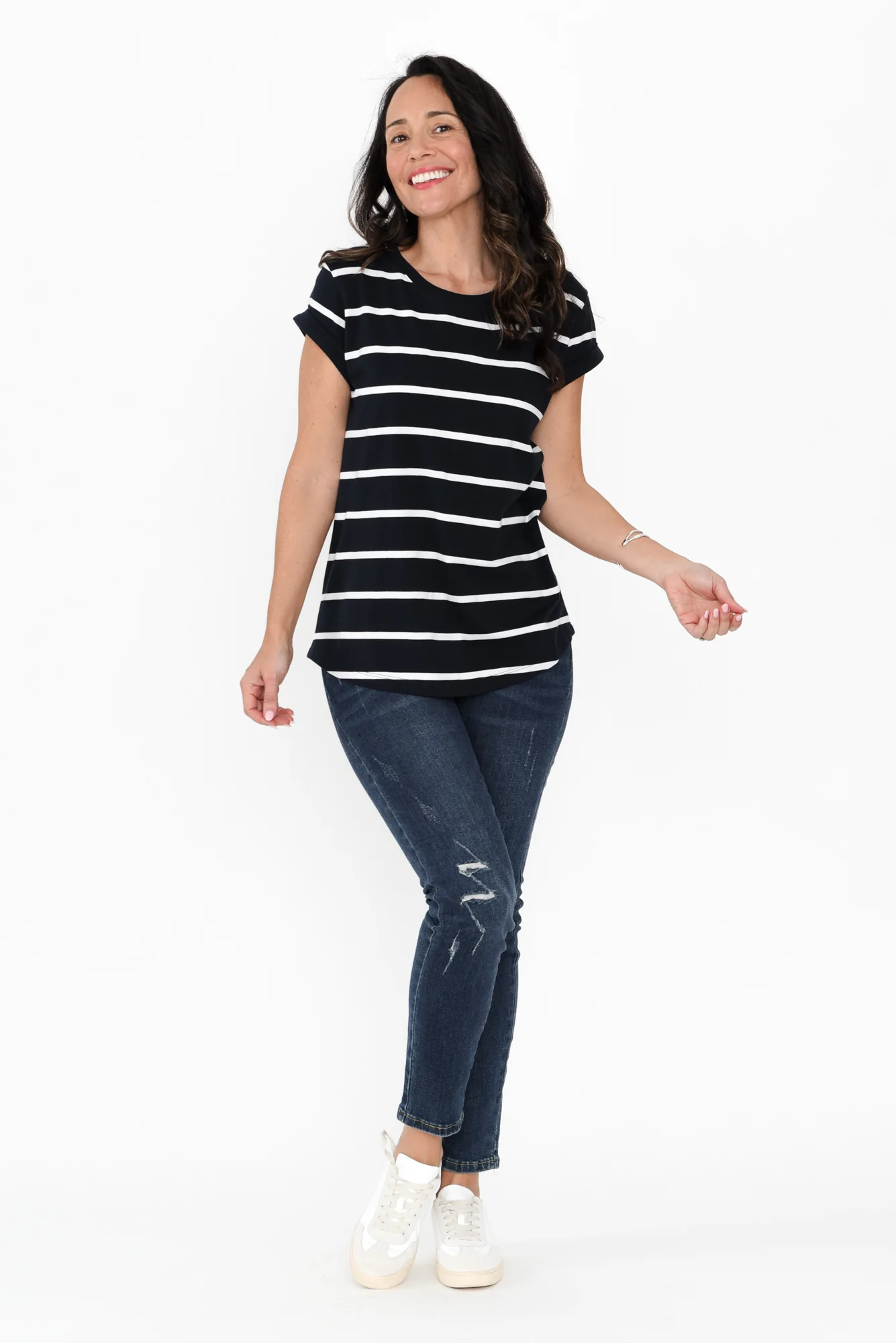 Manly Navy Stripe Cotton Tee