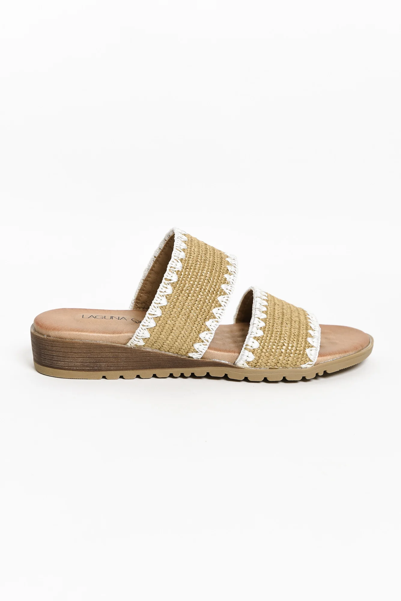 Gister Natural Contrast Woven Slide