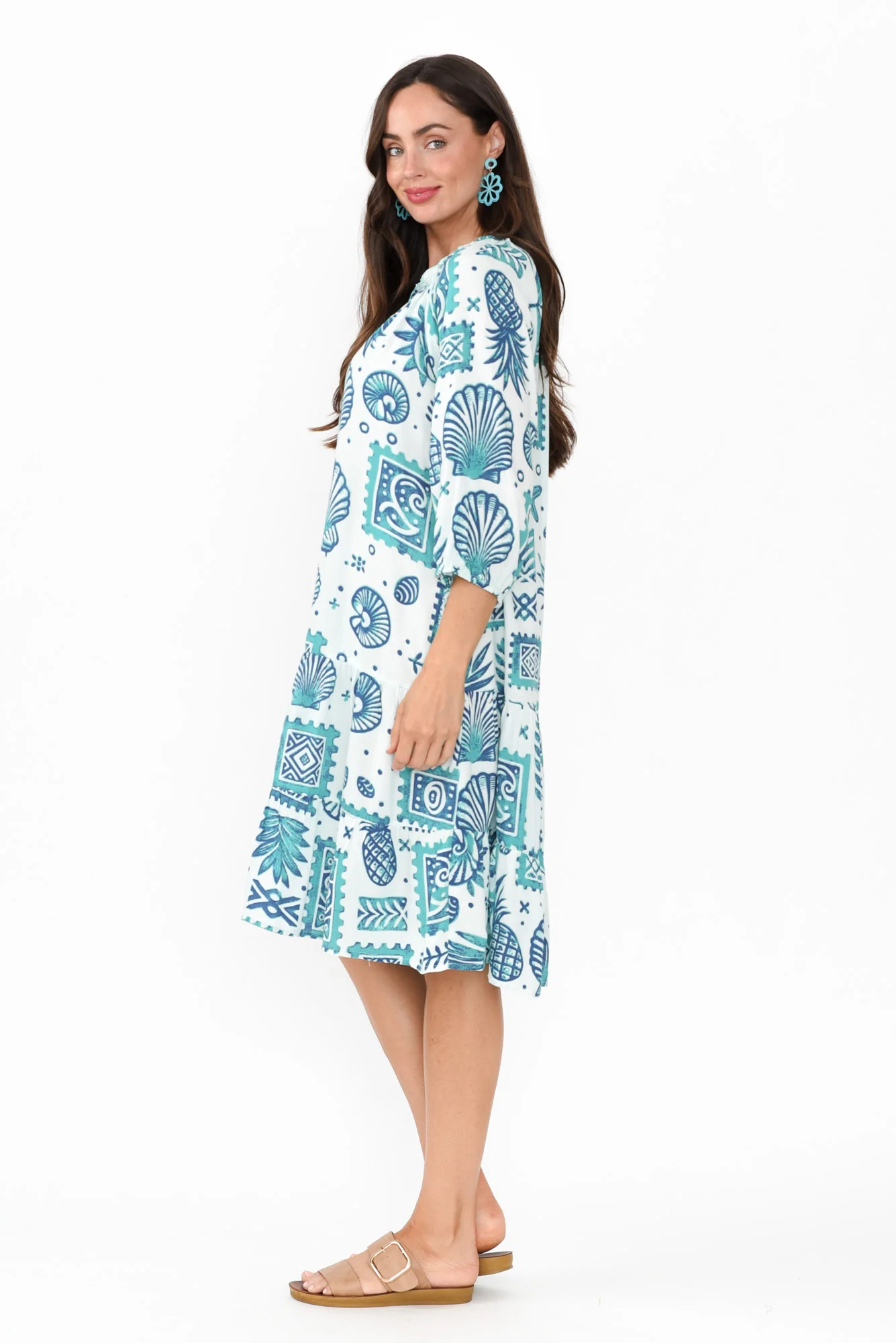 Rashida Blue Seaside Tassel Dress