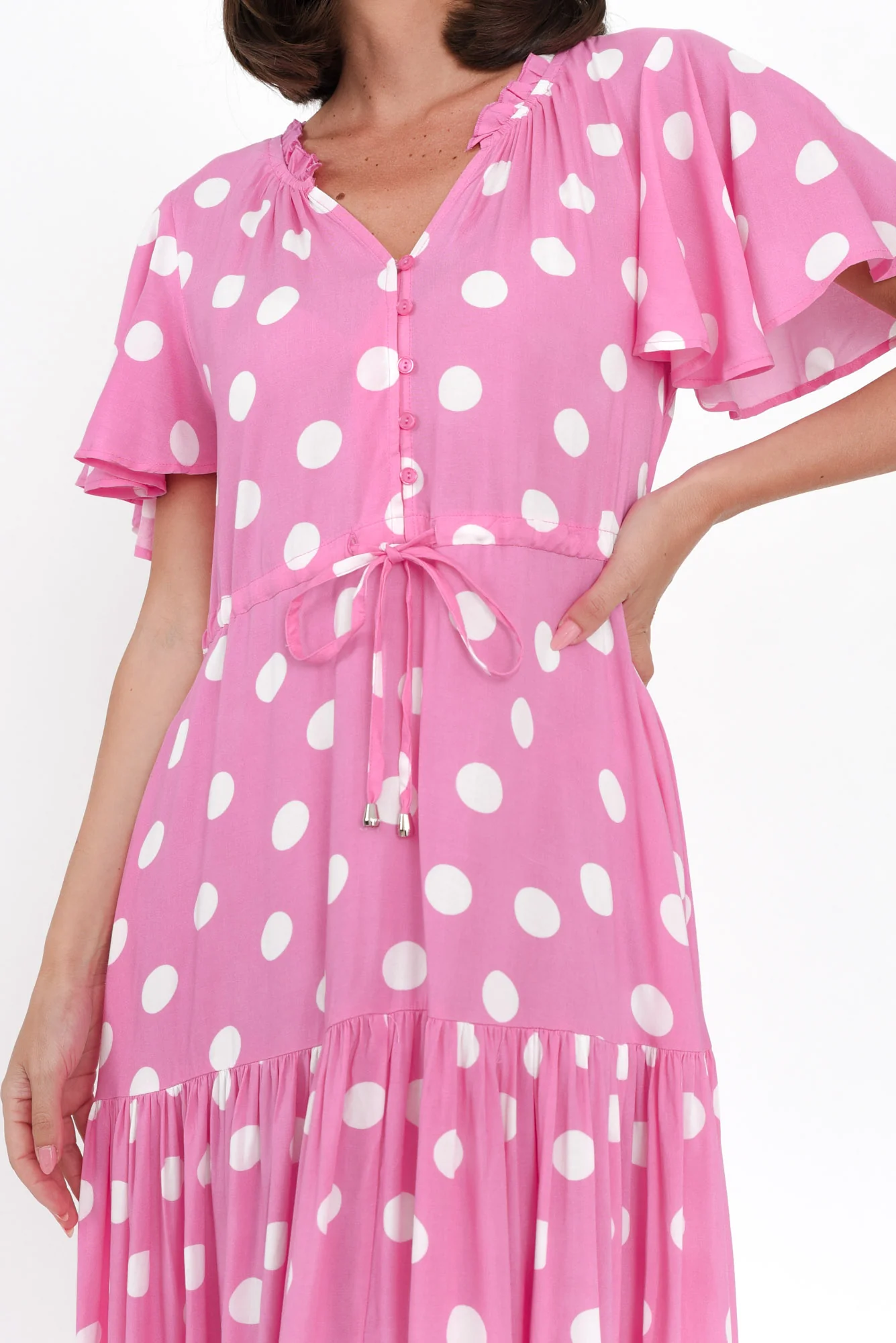 Lishka Pink Spot Tie Dress
