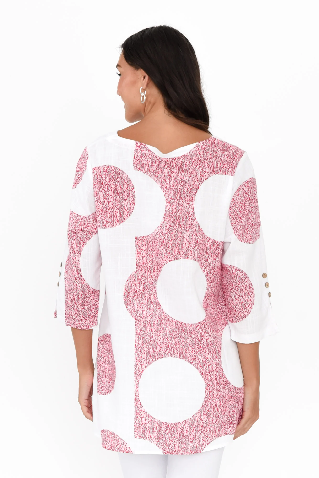 Dina Red Speckle Linen Cotton Top