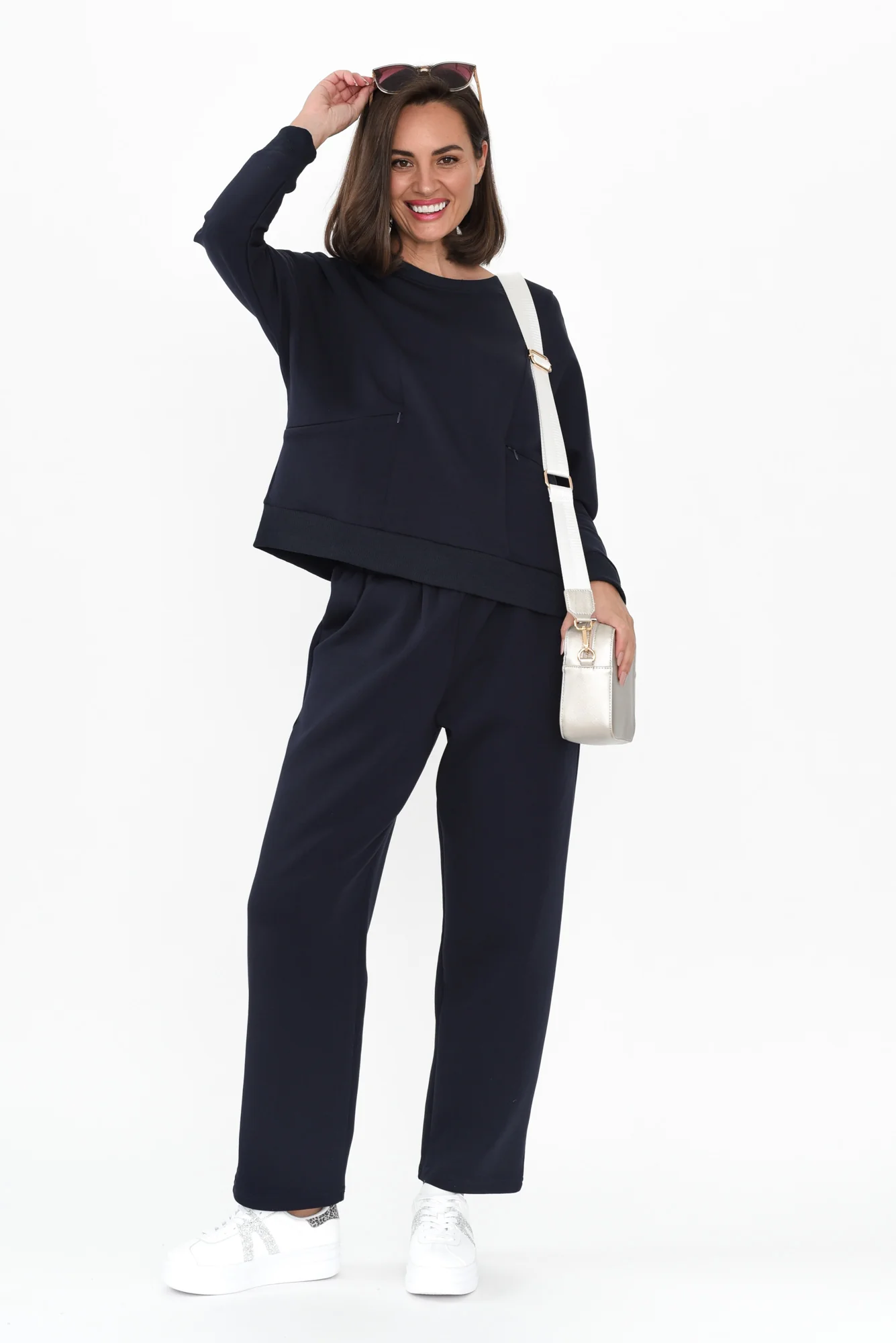 Bronwen Navy Pocket Sweater