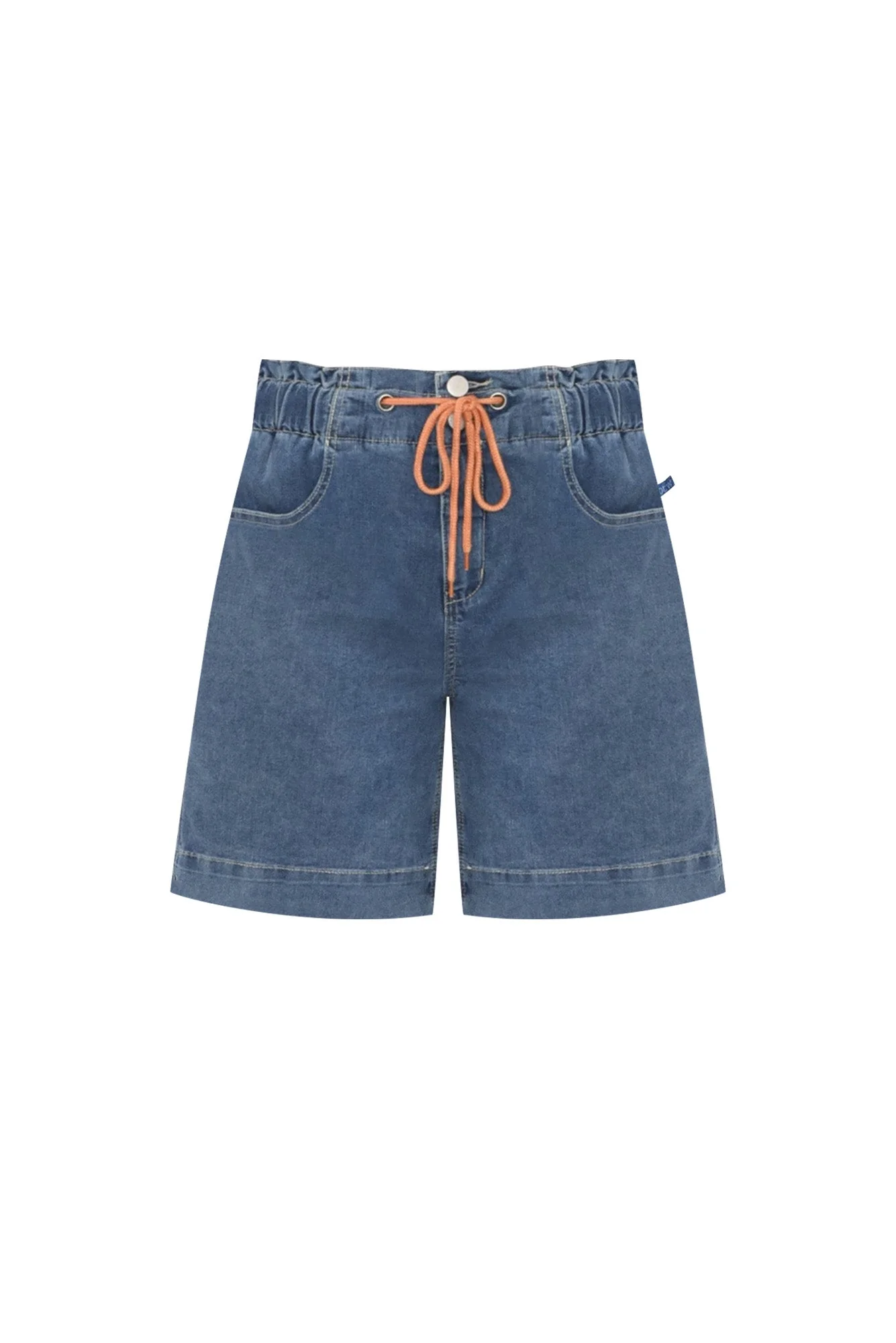 Lizzy Dark Blue Denim Drawstring Shorts