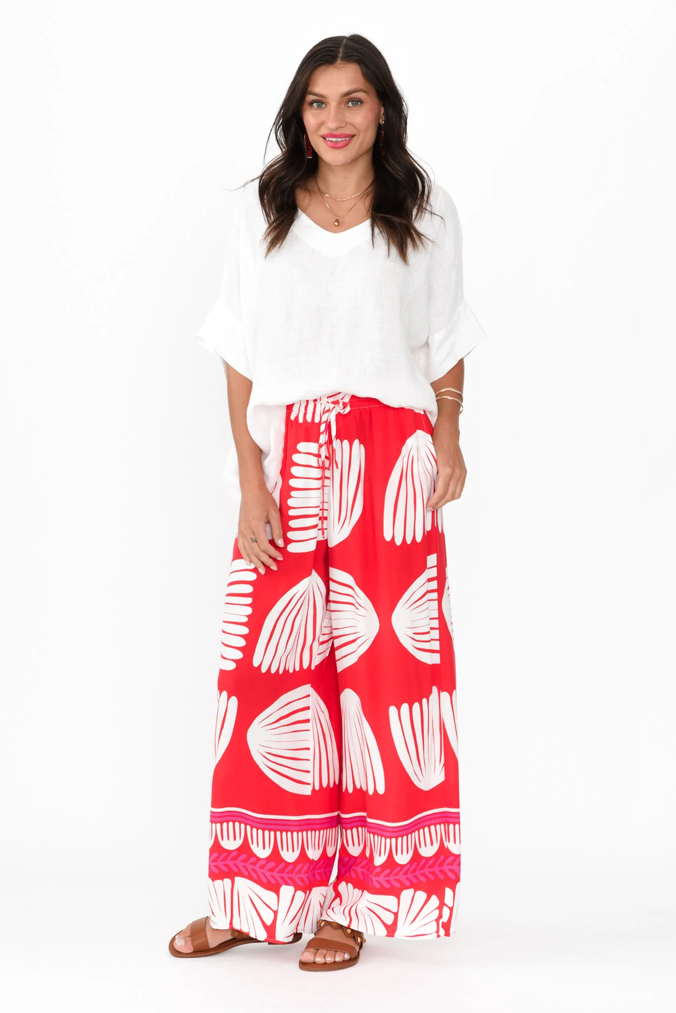 Olinda Red Shell Drawstring Pants