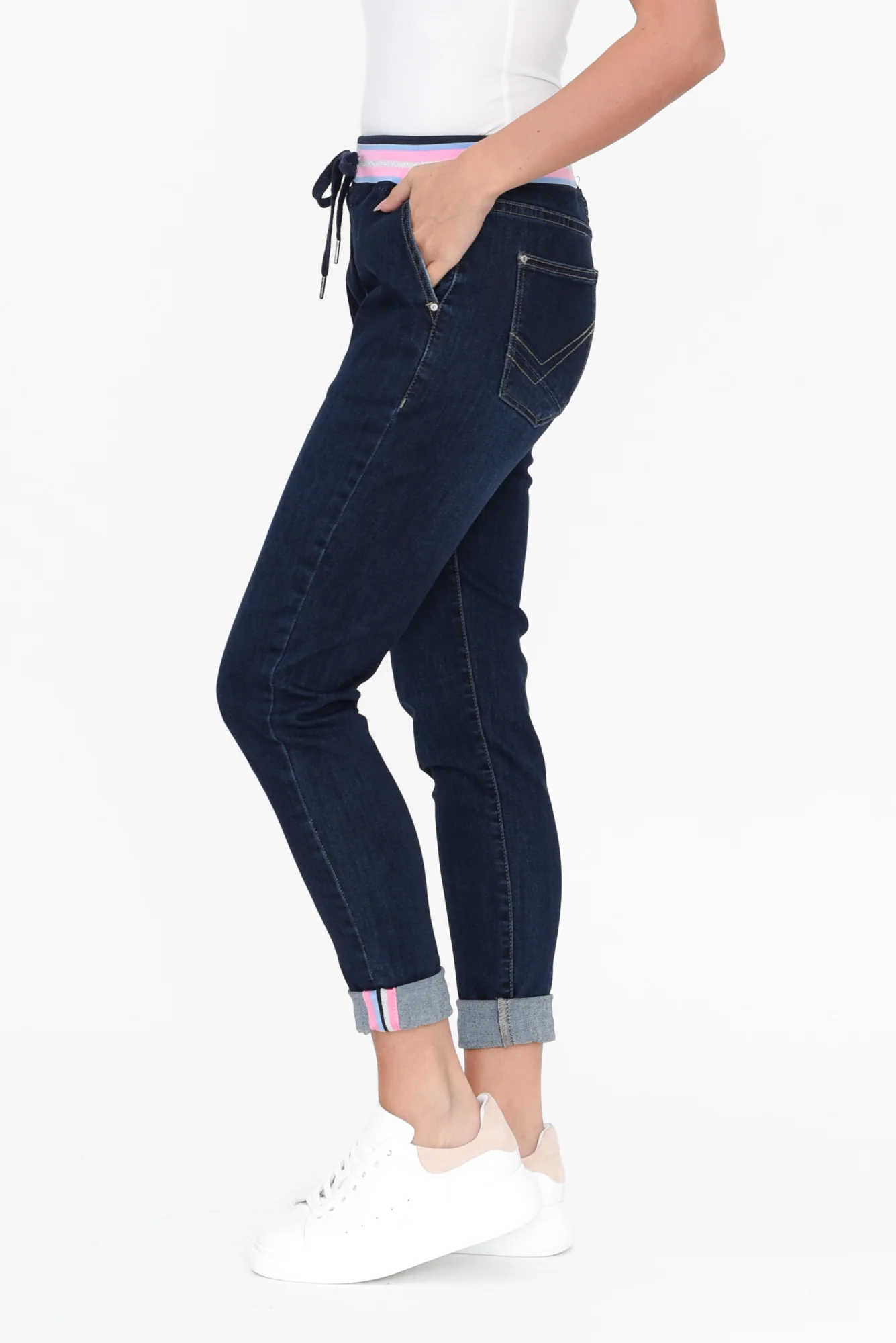 Arielle Dark Denim Jogger Pants