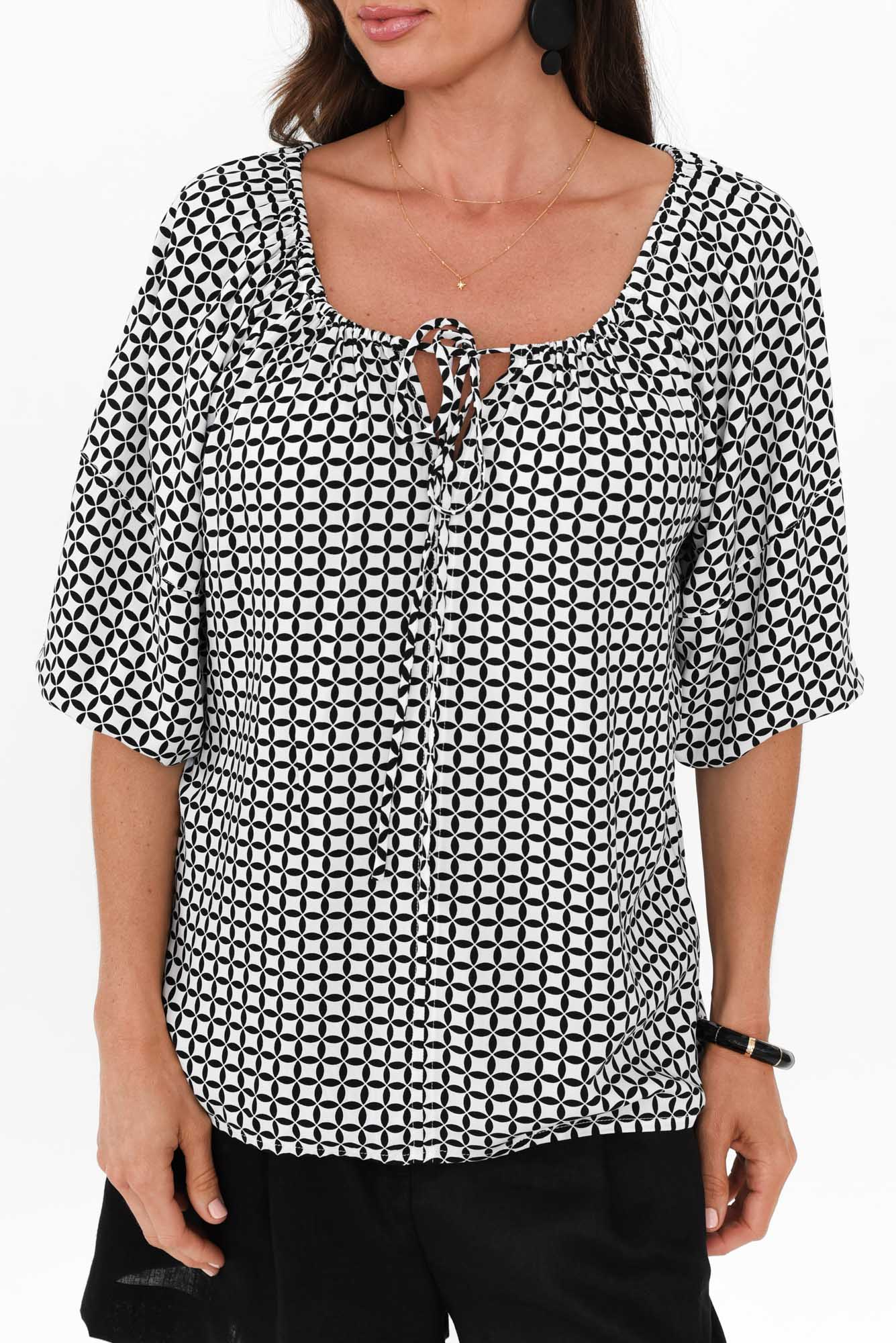 Camilla Black Geo Top