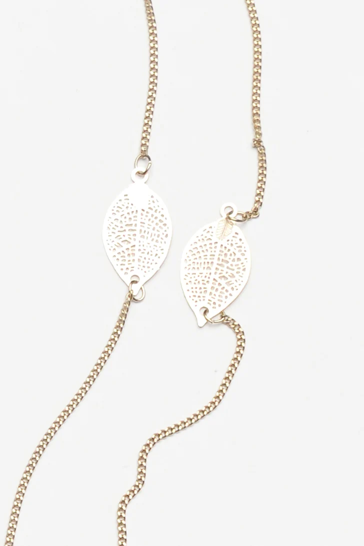 Stem Gold Leaf Fine Chain Necklace