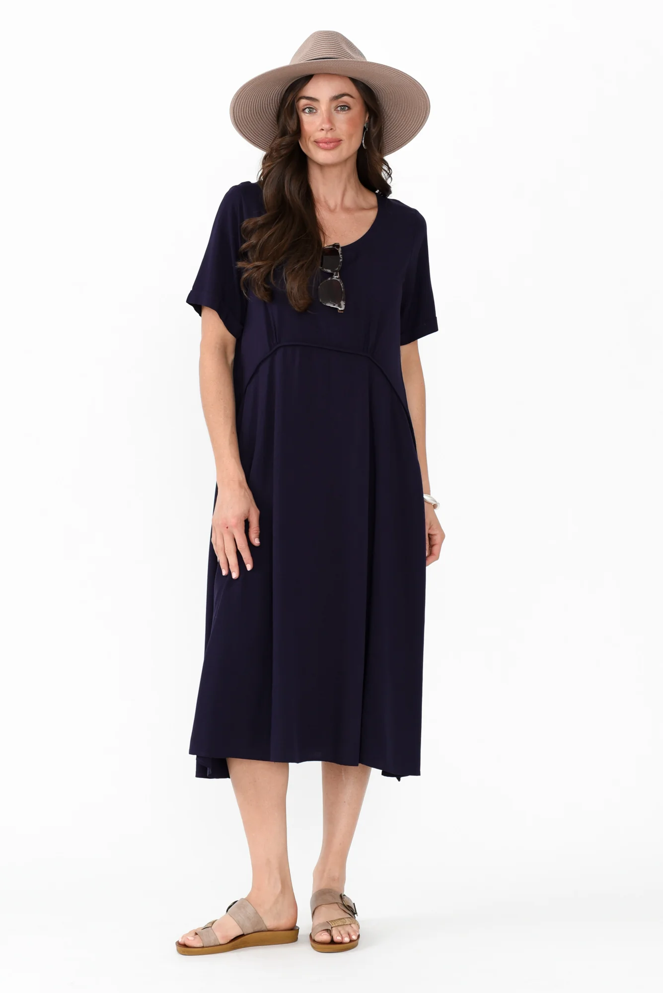 Zaelia Navy Crescent Dress