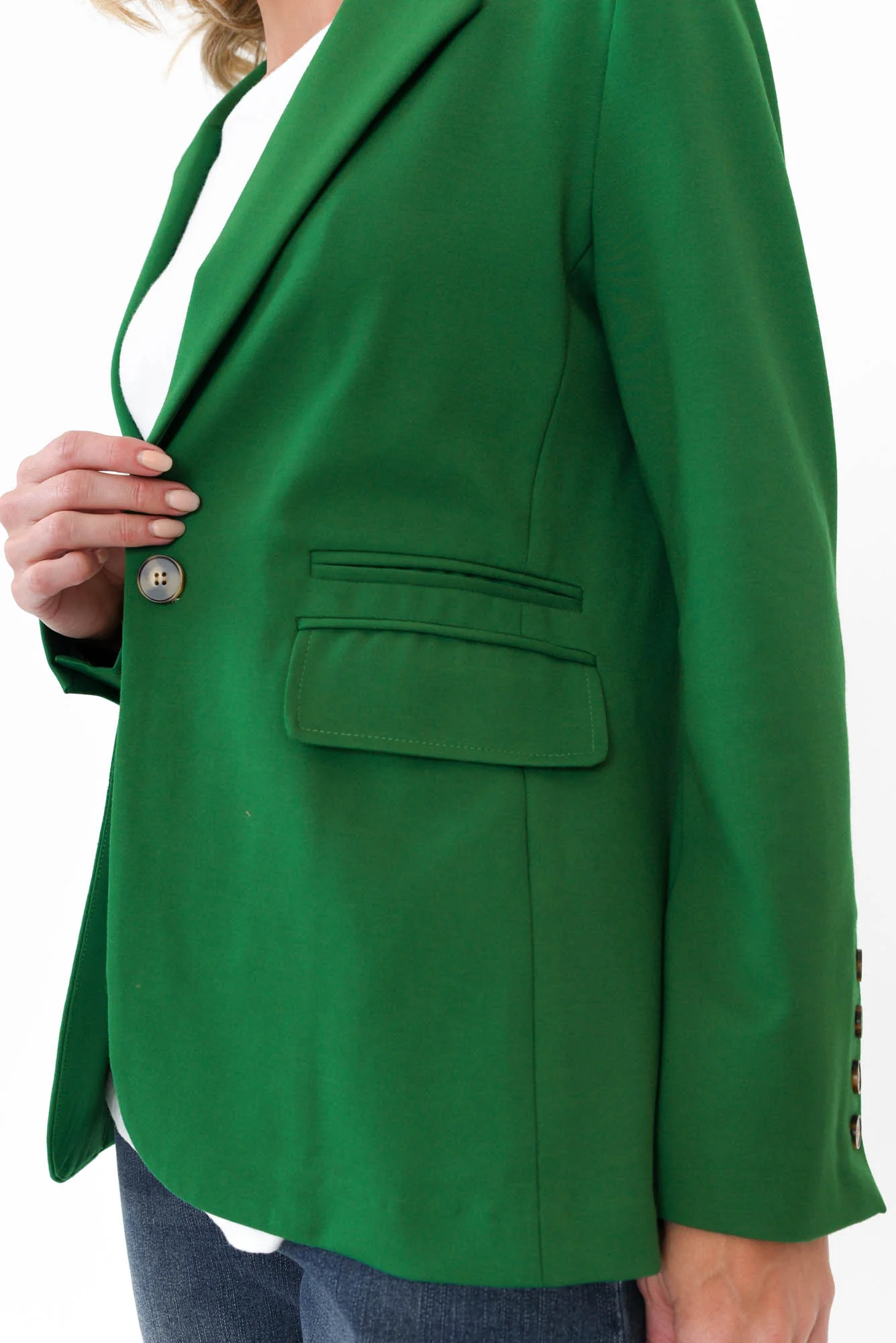 Audra Emerald Fitted Stretch Blazer