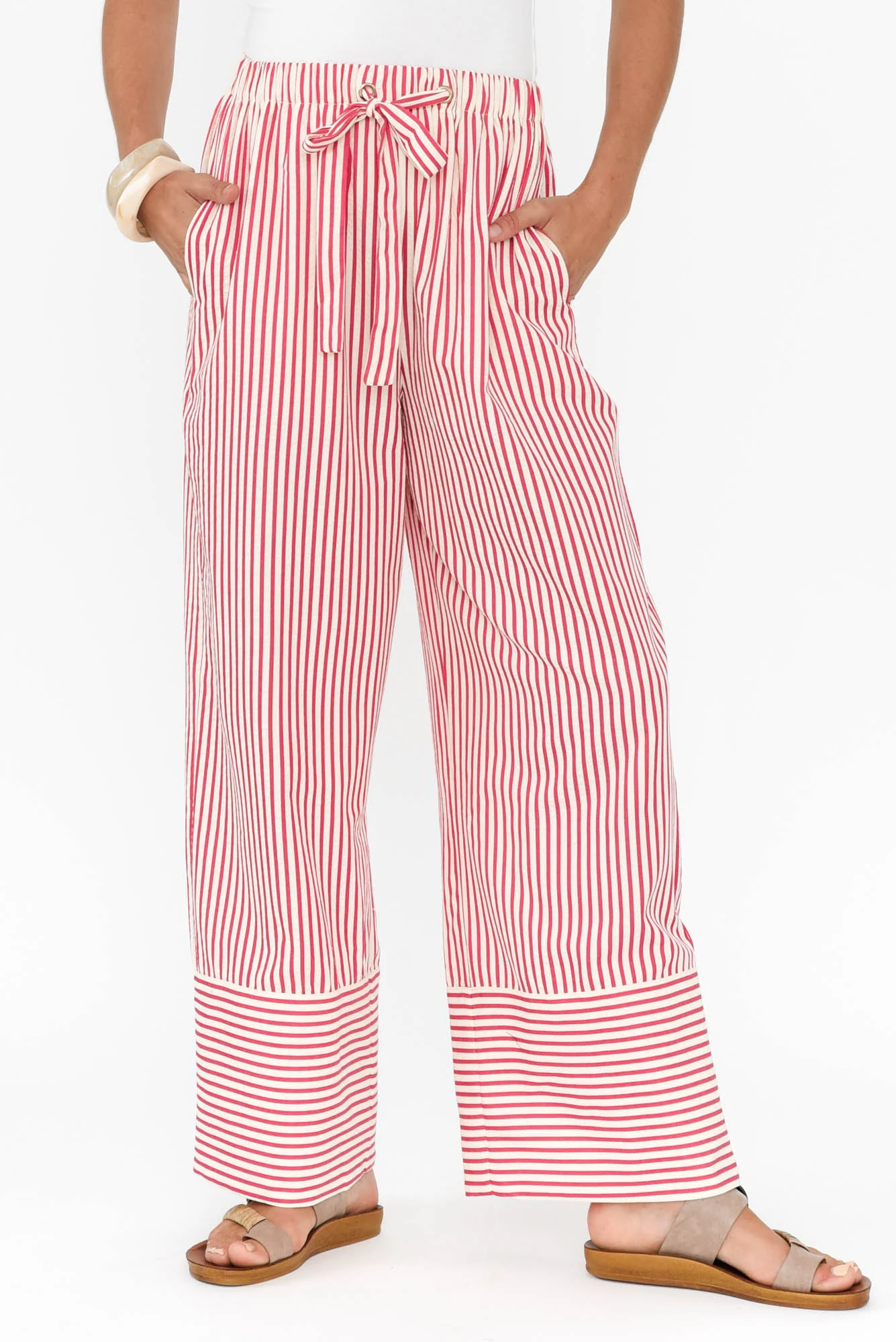 Portia Red Stripe Drawstring Pants