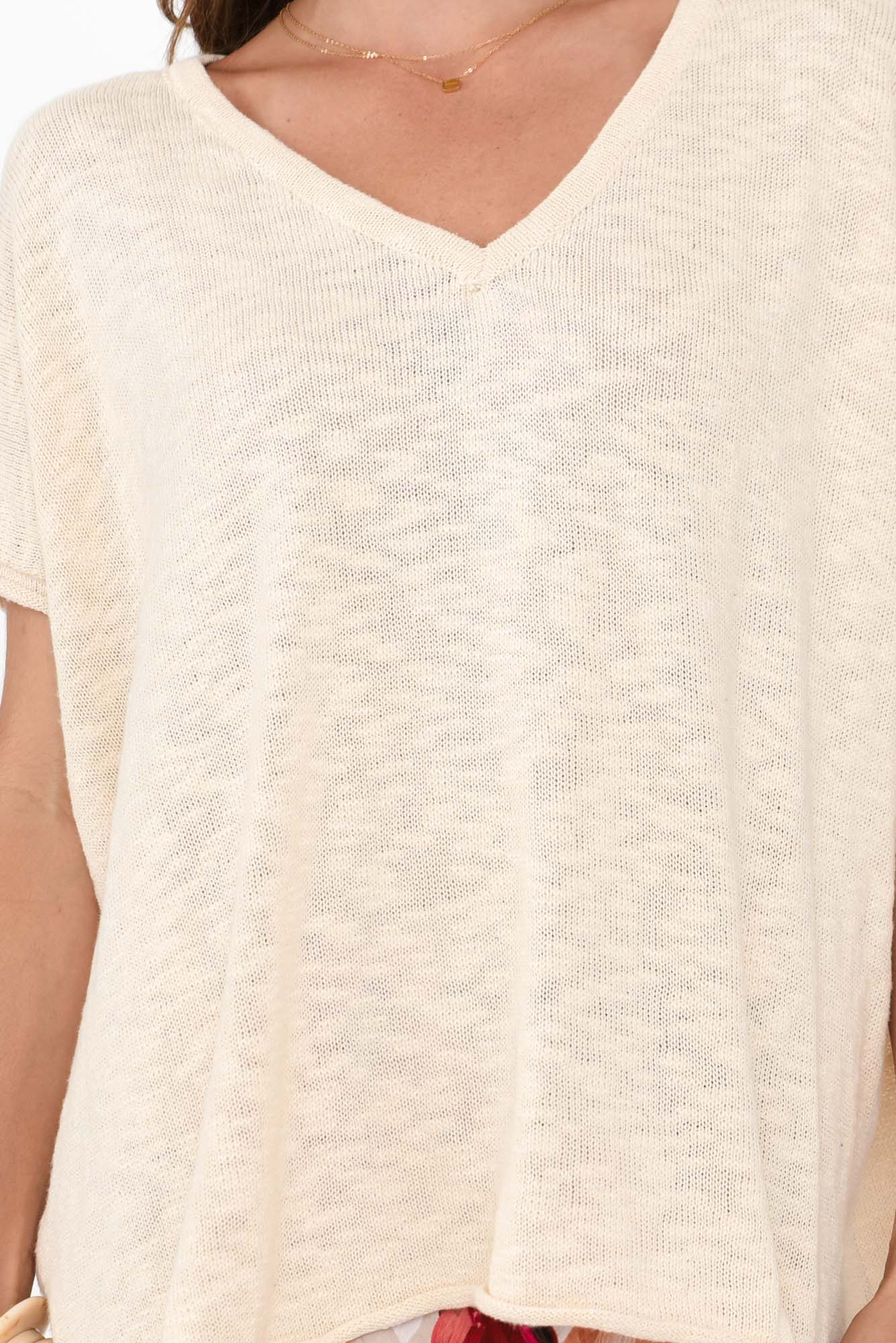 Saxon Cream Oversized Knit Top