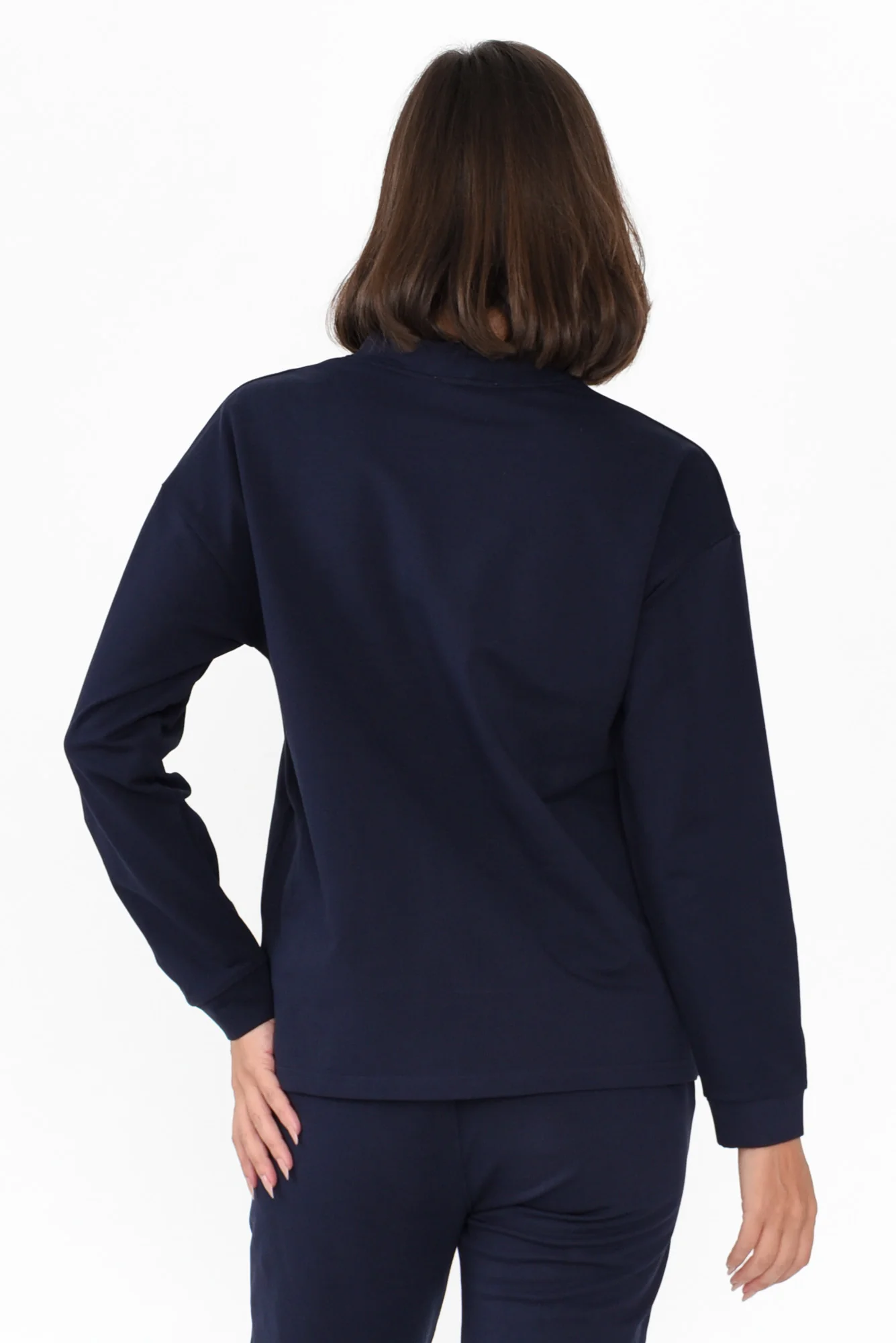 Arzu Navy Foil Zebra Cotton Blend Jumper