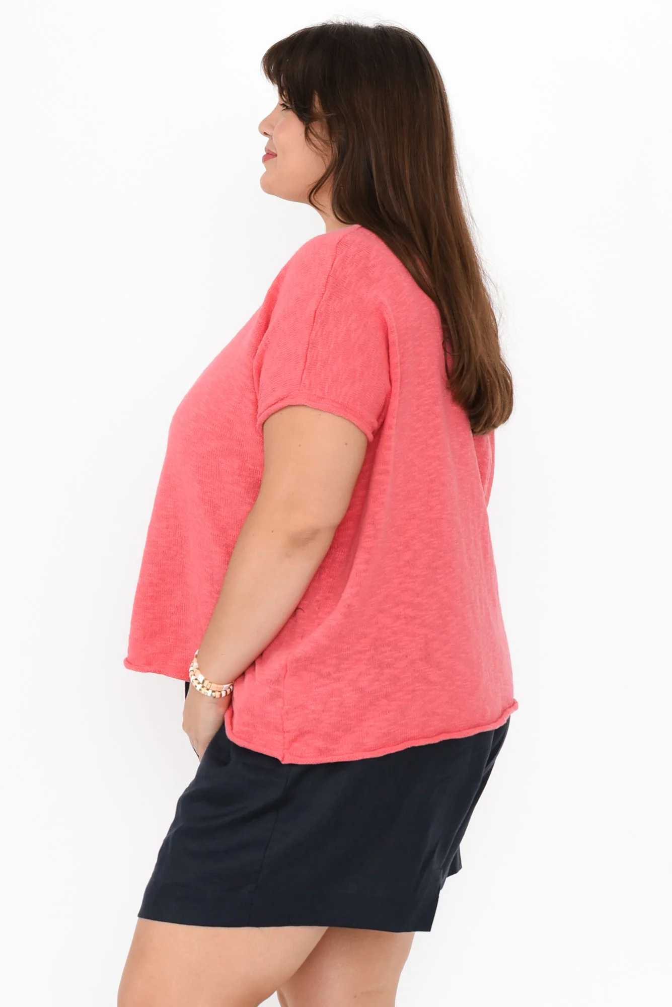 Saxon Pink Oversized Knit Top