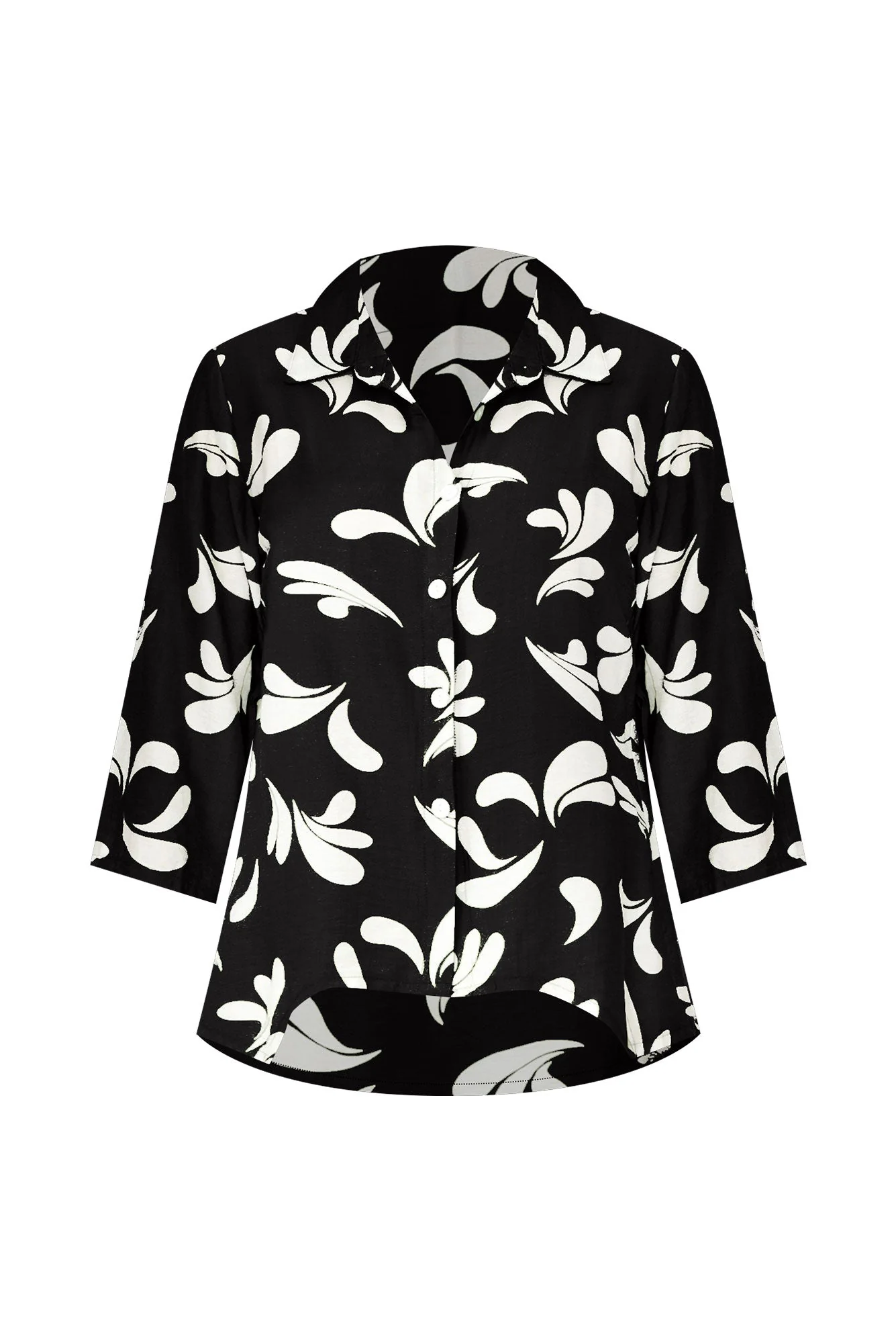 Myah Black Splash Collared Shirt